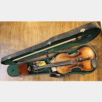 značeno John Juzek violinmaker in Prague, Made in Czechoslovakia