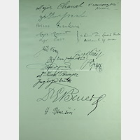 s podpisy (např.: Klofáč, Baxa, Beneš, Benešová a další...