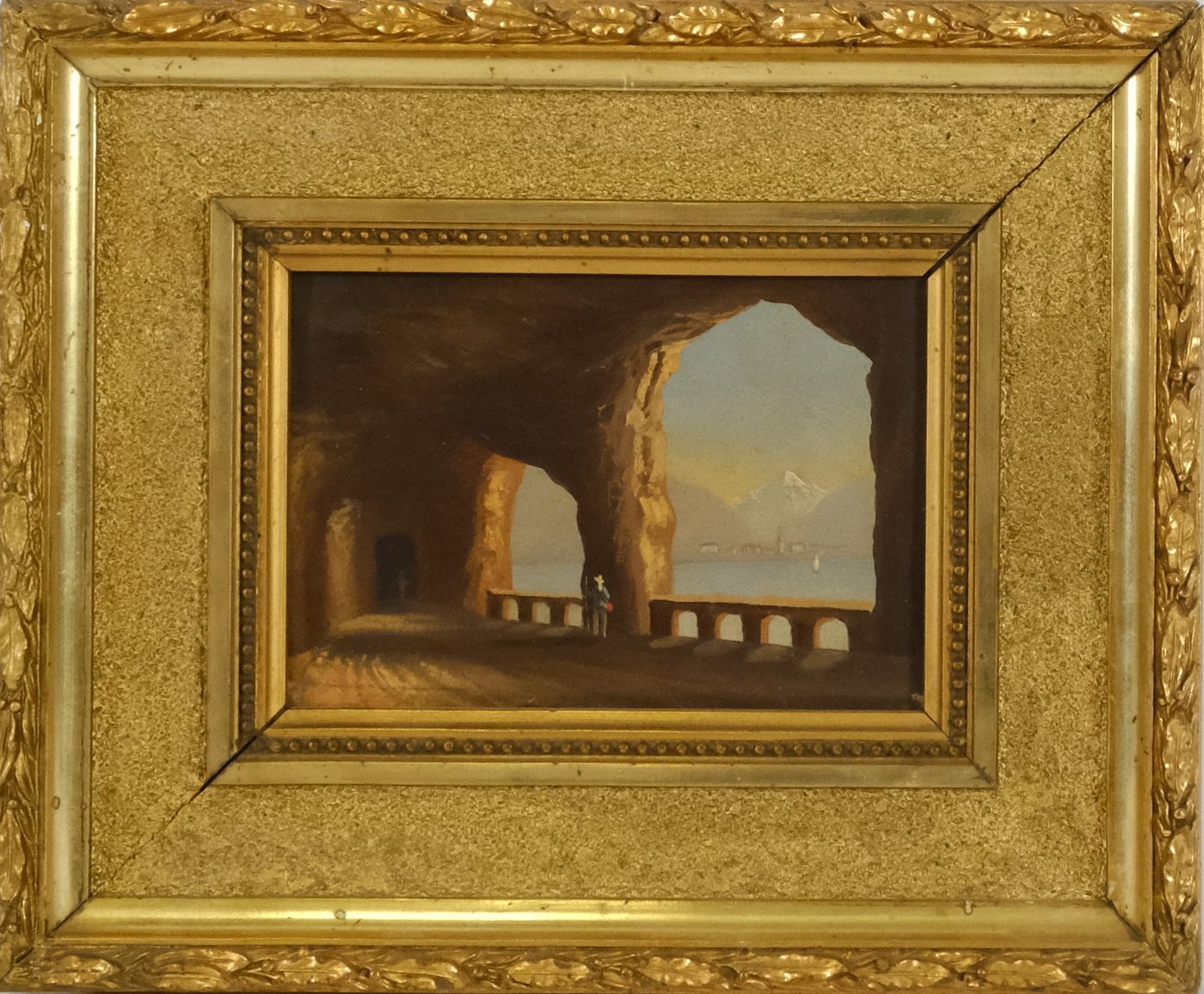 Rakouský malíř 19. století - Konvolut 2 obrazů - Jezero v Alpách a Alpenstrasse