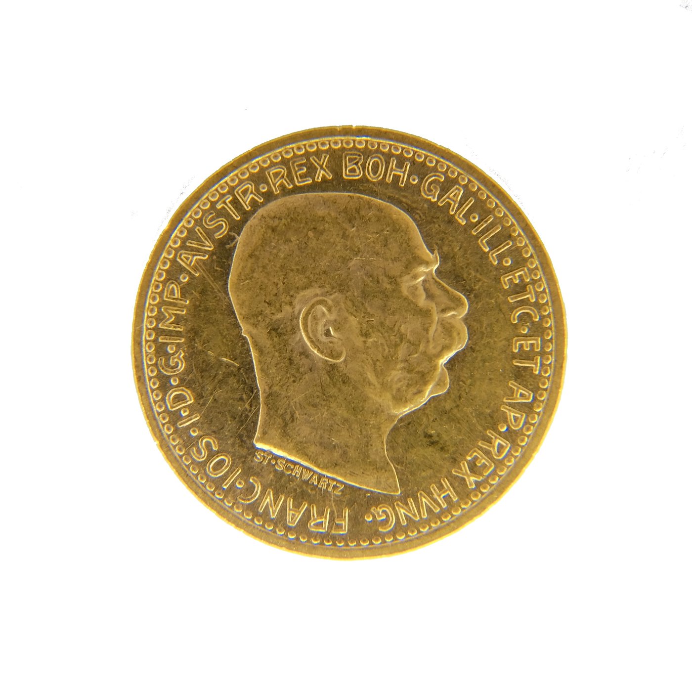 .. - Rakousko Uhersko zlatá 10 Koruna 1911 rakouská, zlato 900/1000, hrubá hmotnost mince 3,387g.