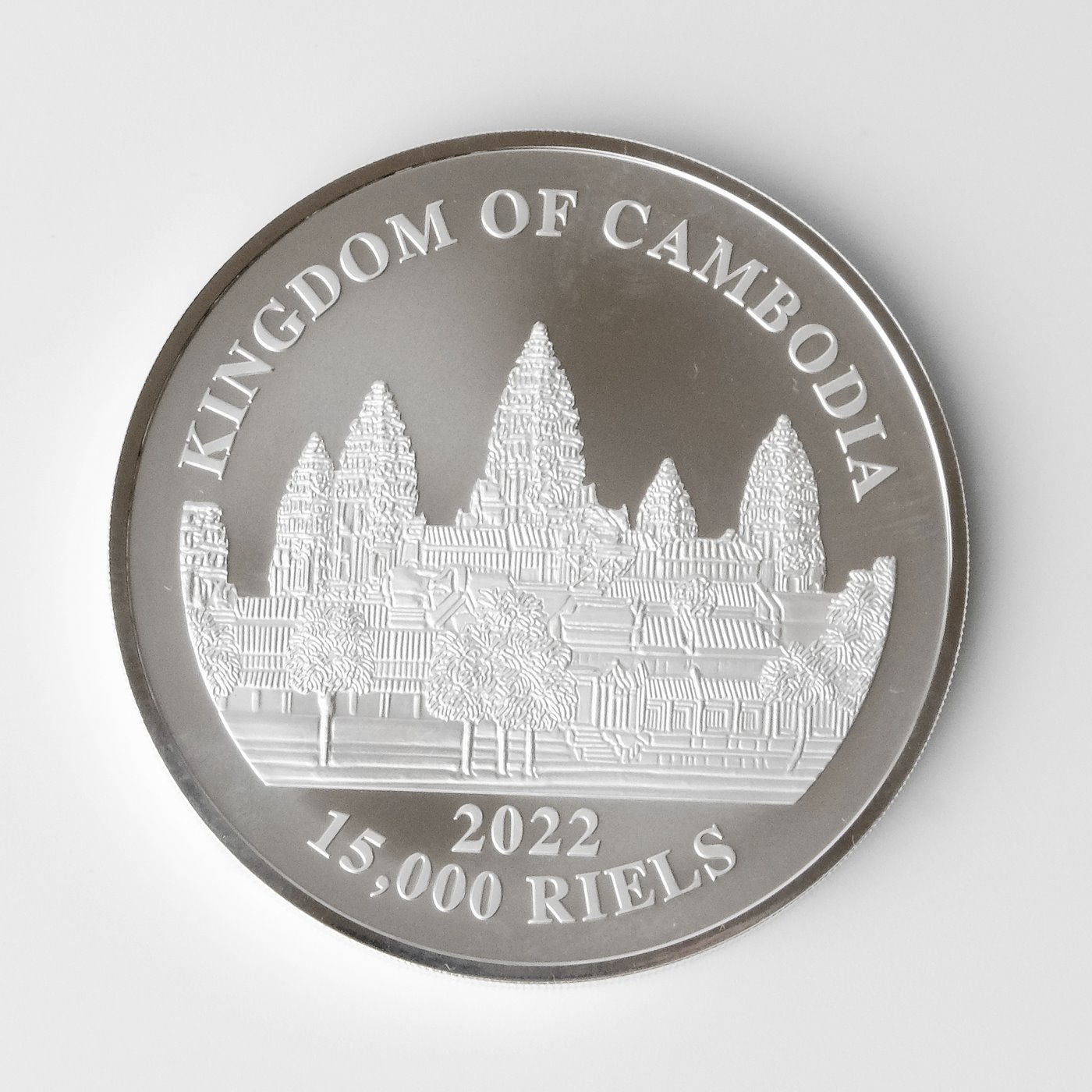 .. - Stříbrná 5 uncová mince TYGR Kambodža 2022, stříbro 999/1000, hrubá hmotnost 155,75g.