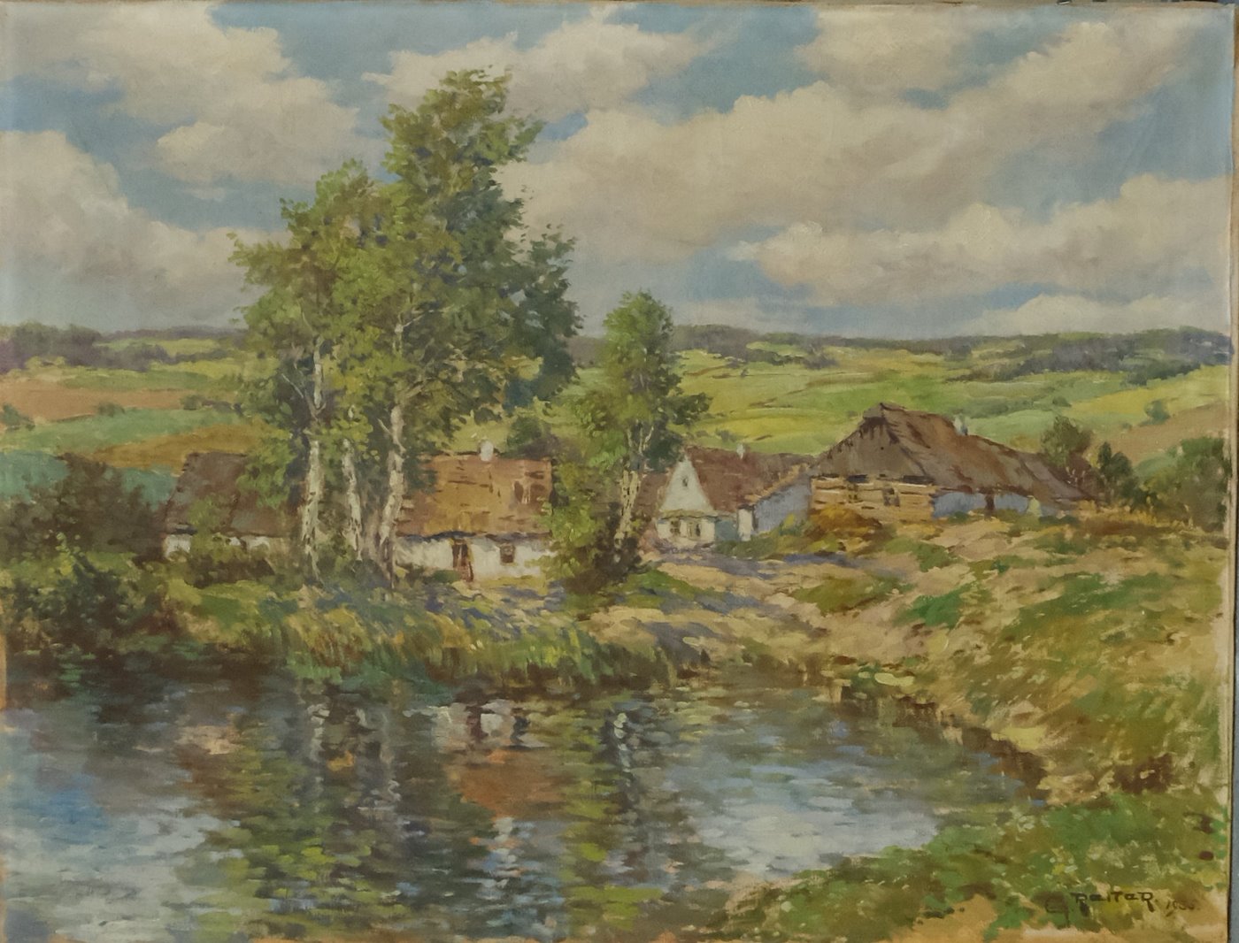 Gustav Reiter - Chalupy u rybníka
