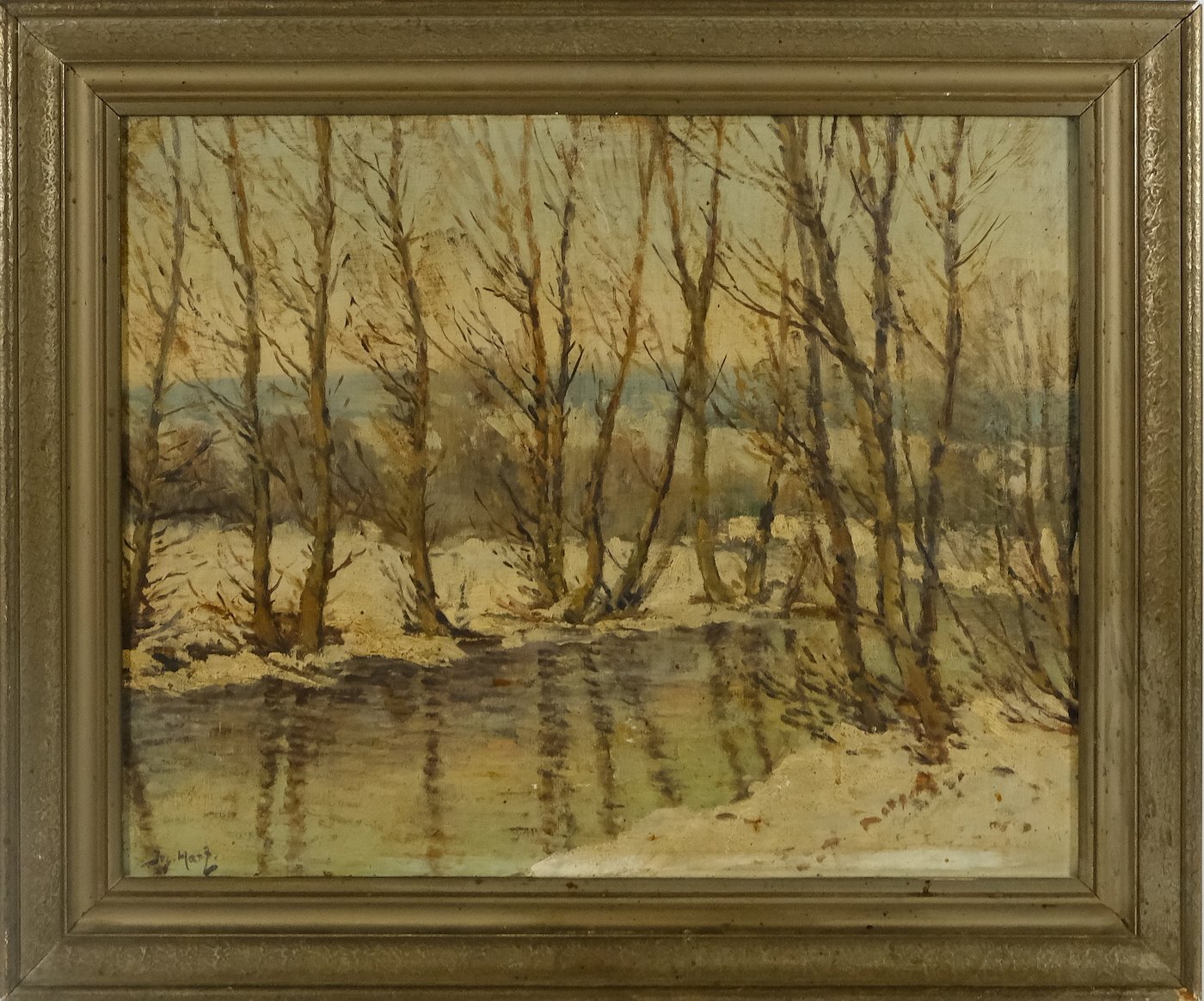 Josef Hart - Řeka v zimní krajině