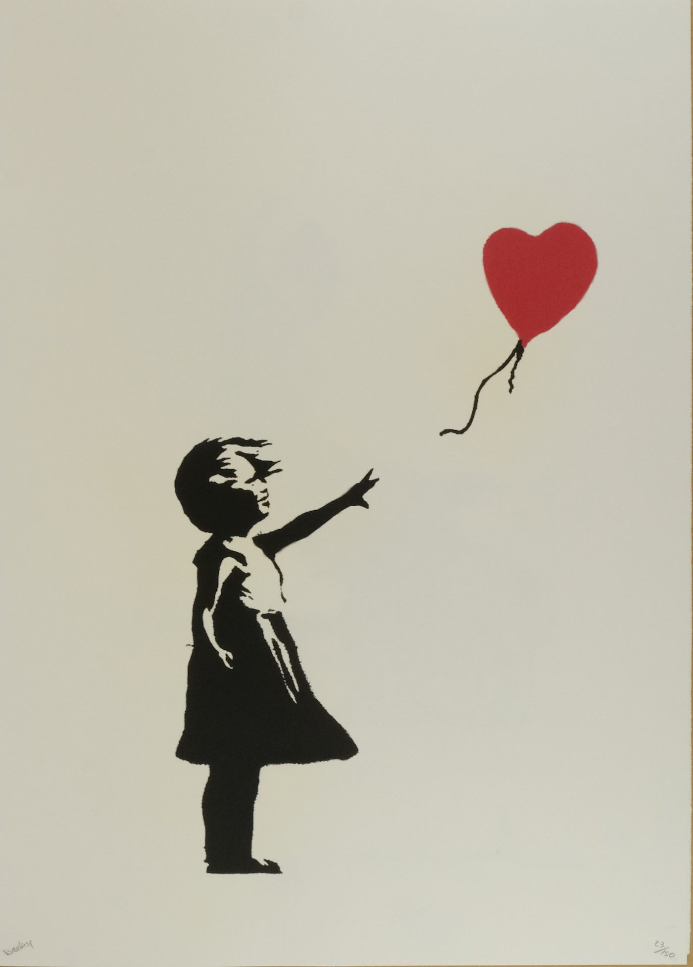 Banksy - Girl with red heart baloon