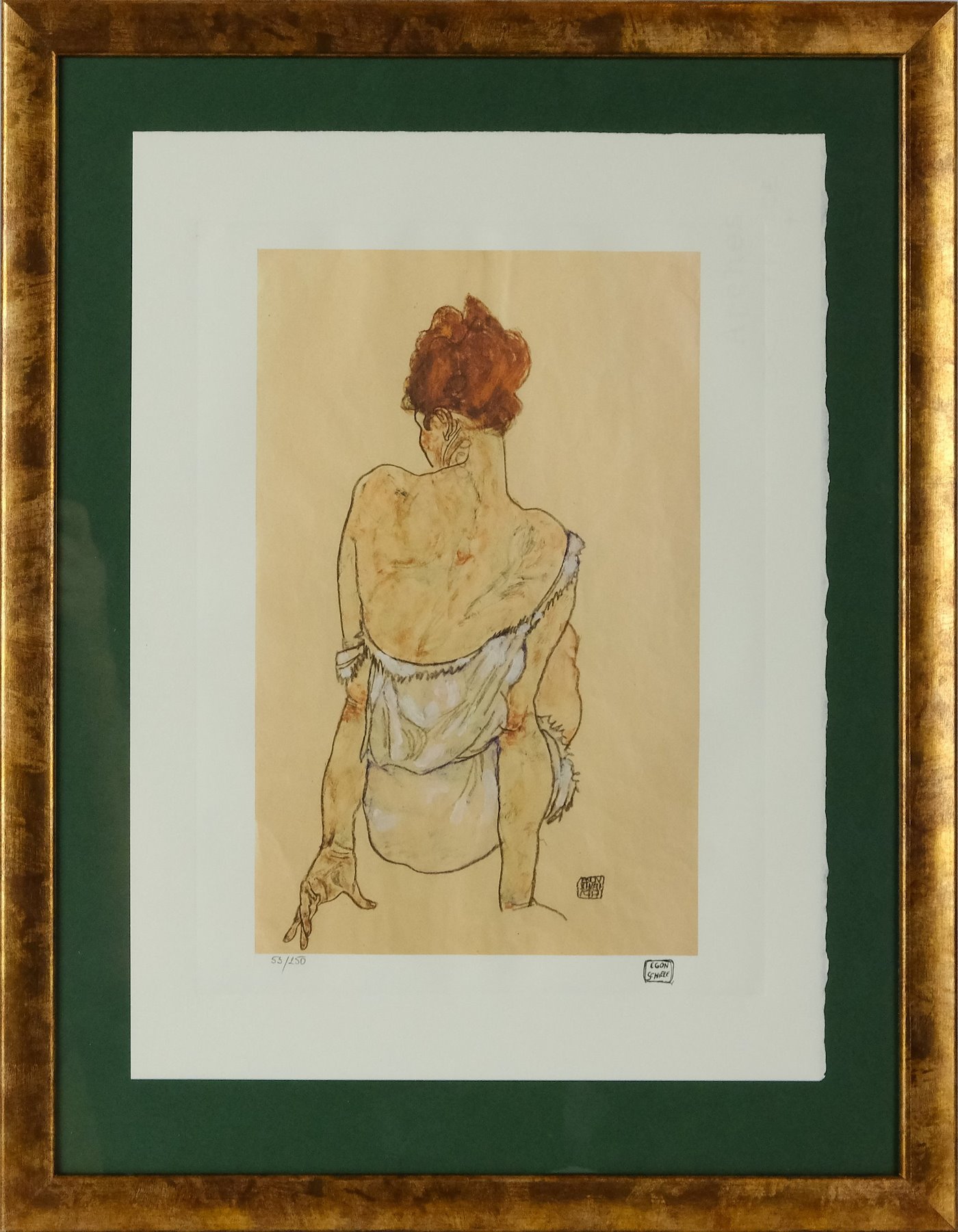 Egon Schiele - Woman sitting in underwear