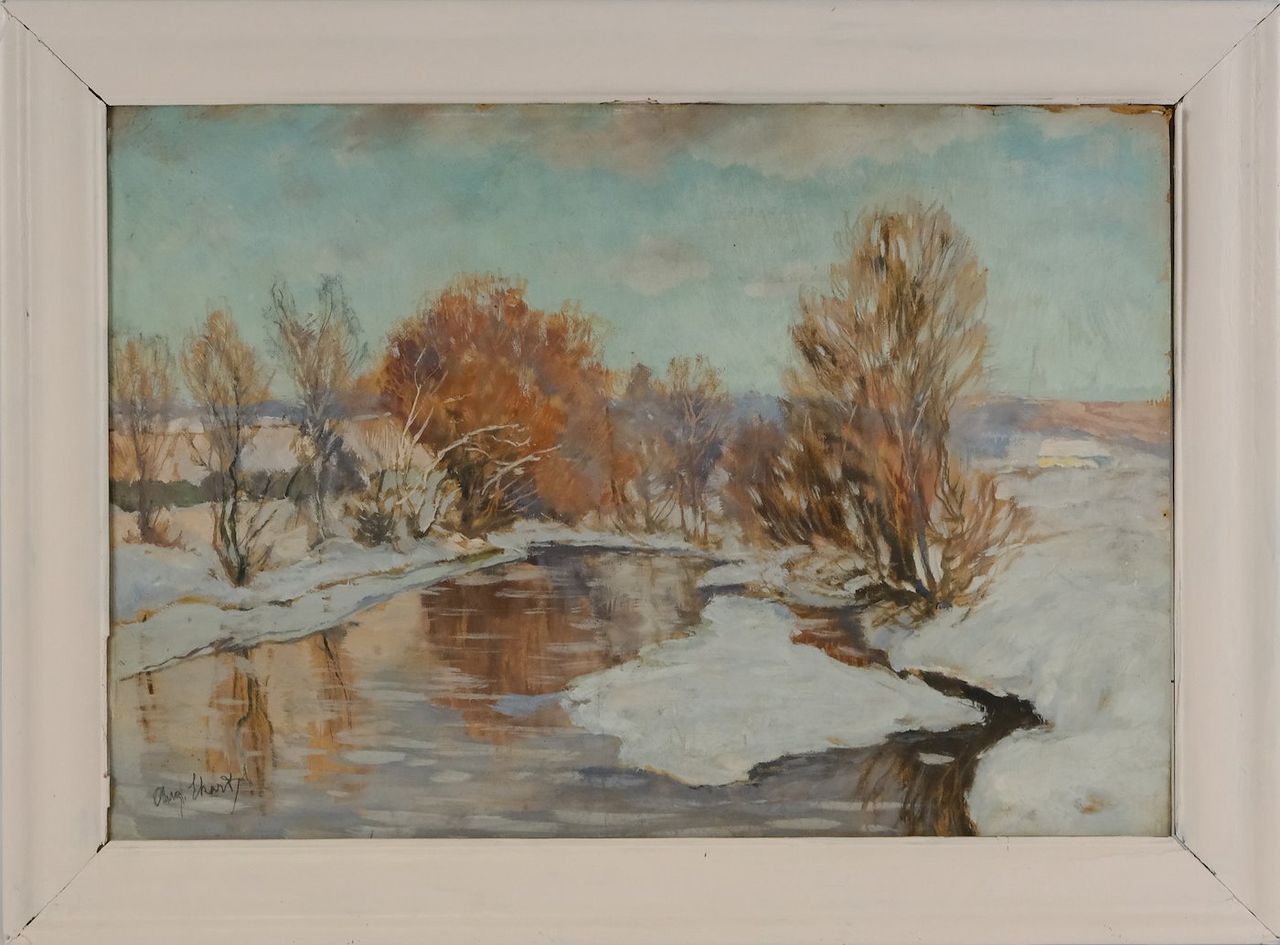 Augustin Josef Ekart - Řeka v zimní krajině