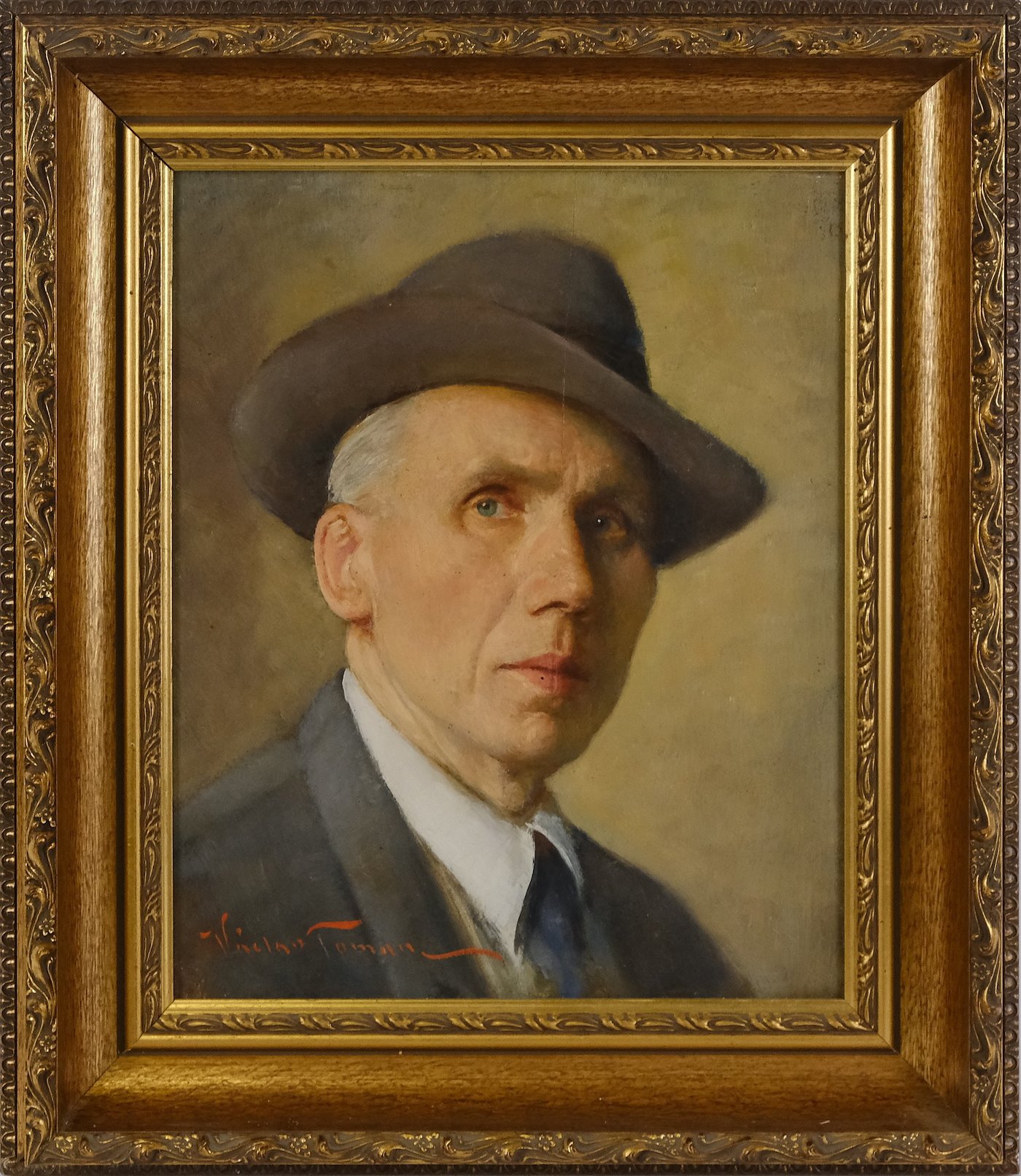 Václav Toman - Portrét muže v klobouku
