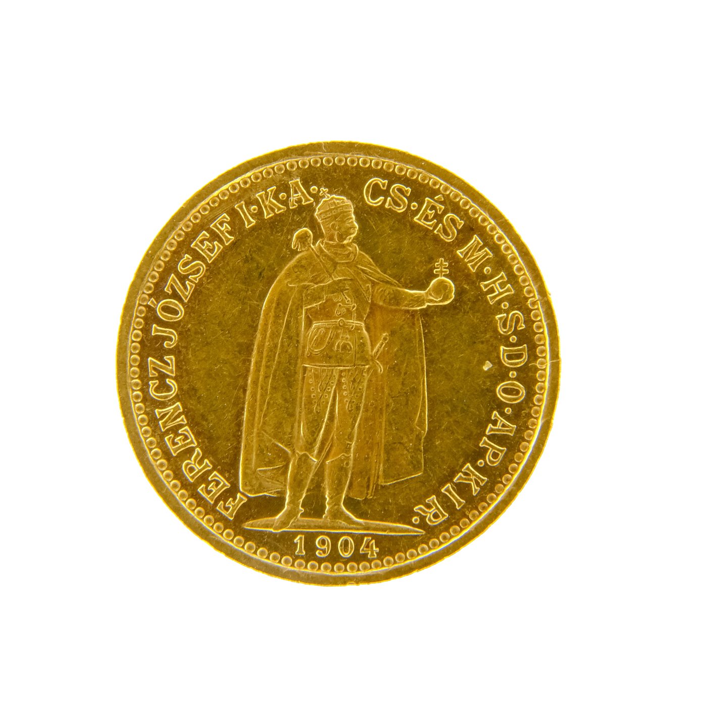 .. - Rakousko Uhersko zlatá 10 Koruna 1904 K.B. uherská,  zlato 900/1000, hrubá hmotnost 3,387g