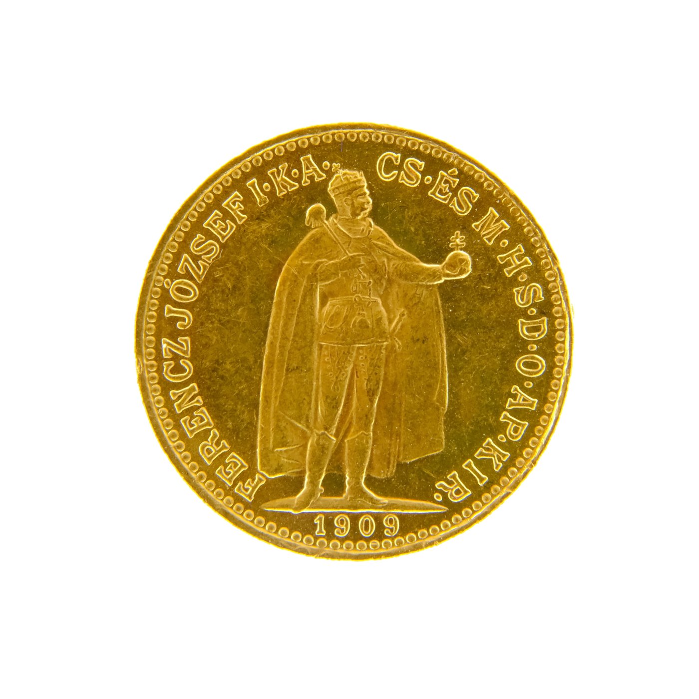 .. - Rakousko Uhersko zlatá 10 Koruna 1909 K.B. uherská, zlato 900/1000, hrubá hmotnost 3,387g