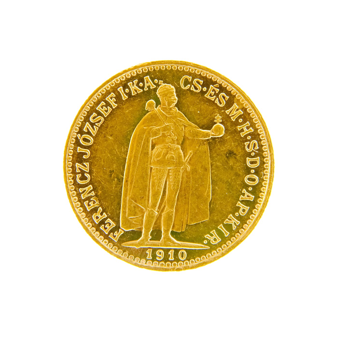 .. - Rakousko Uhersko zlatá 10 Koruna 1910 K.B. uherská,  zlato 900/1000, hrubá hmotnost 3,387g