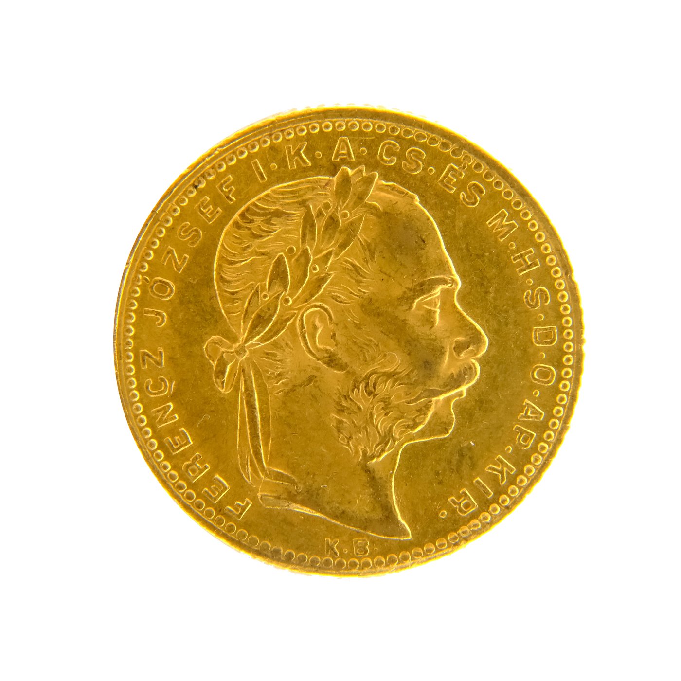 .. - Rakousko Uhersko zlatý 8zlatník/20frank  1881 KB Kremnica, zlato 900/1000, hrubá hmotnost 6,45g