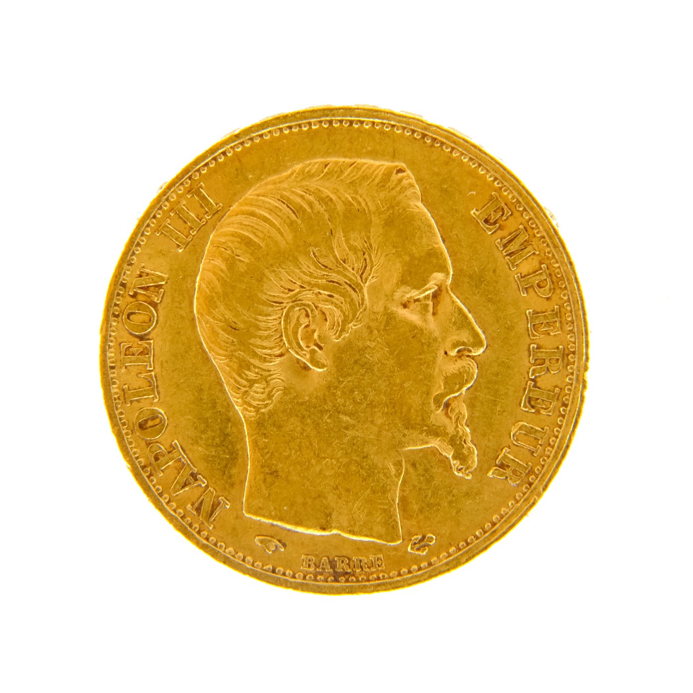 .. - Francie zlatý 20 frank NAPOLEON III. 1862 BB, zlato 900/1000, hrubá hmotnost 6,45g