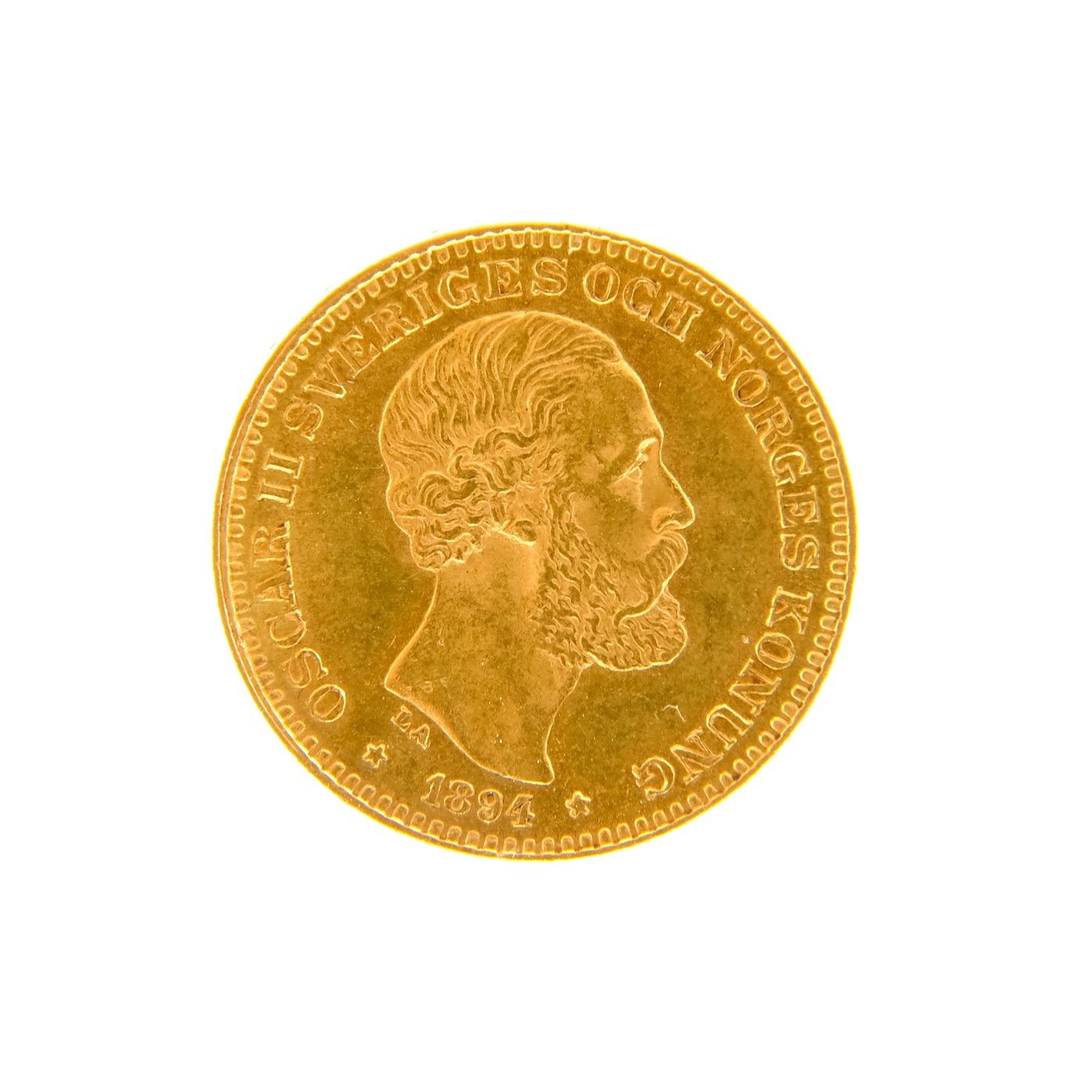 .. - Zlato NORSKO 10 Koruna 1894 EB král OSKAR II., zlato 900/1000, hrubá hmotnost 4,48g