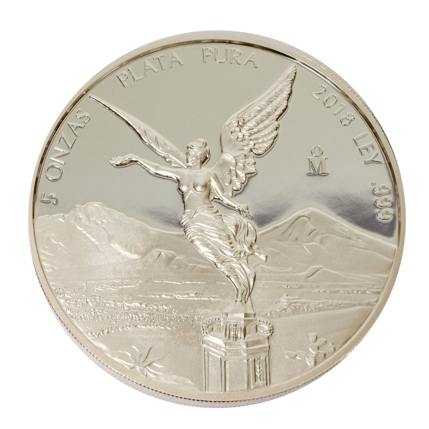 .. - Stříbrná 5 uncová mince 2018 MEXICO, stříbro 999/1000 g, hmotnost hrubá 155,5 g