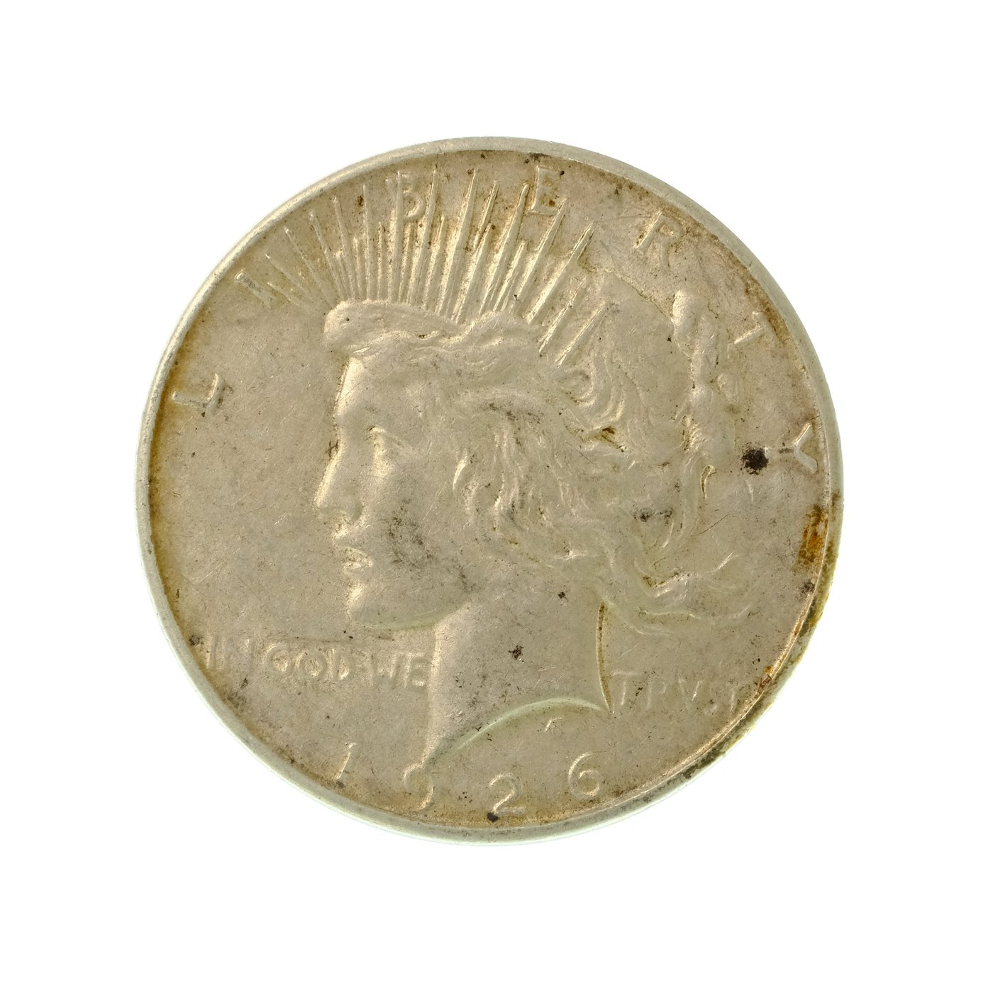 .. - USA Stříbrný dolar 1926 S Liberty San Francisko, Peace Mírový, stříbro 900/1000, hrubá hmotnost 26,73 g
