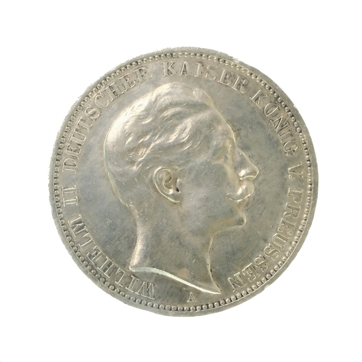.. - Stříbrná 3 marka Prusko Wilhelm II. Německo 1912 A J113, stříbro 900/1000, hmotnost hrubá 16,667 g