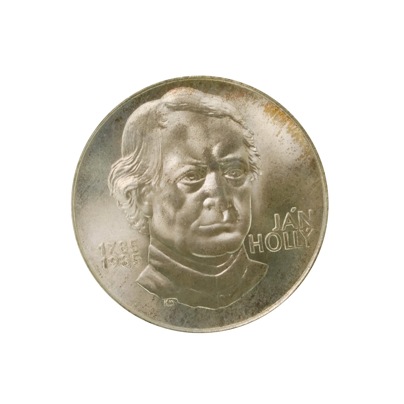 .. - Pamětní stříbrná mince vydaná ke 200 výročí narození Jána Hollého 1984 100 Kčs, stříbro 500/1000, hrubá hmotnost 9 g