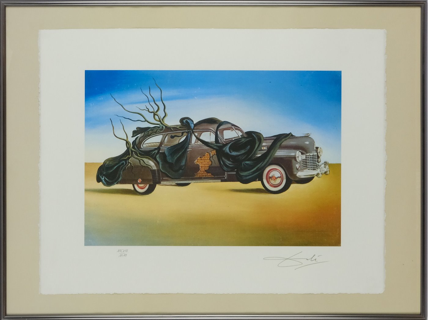 Salvador Dalí - Auto v krajině