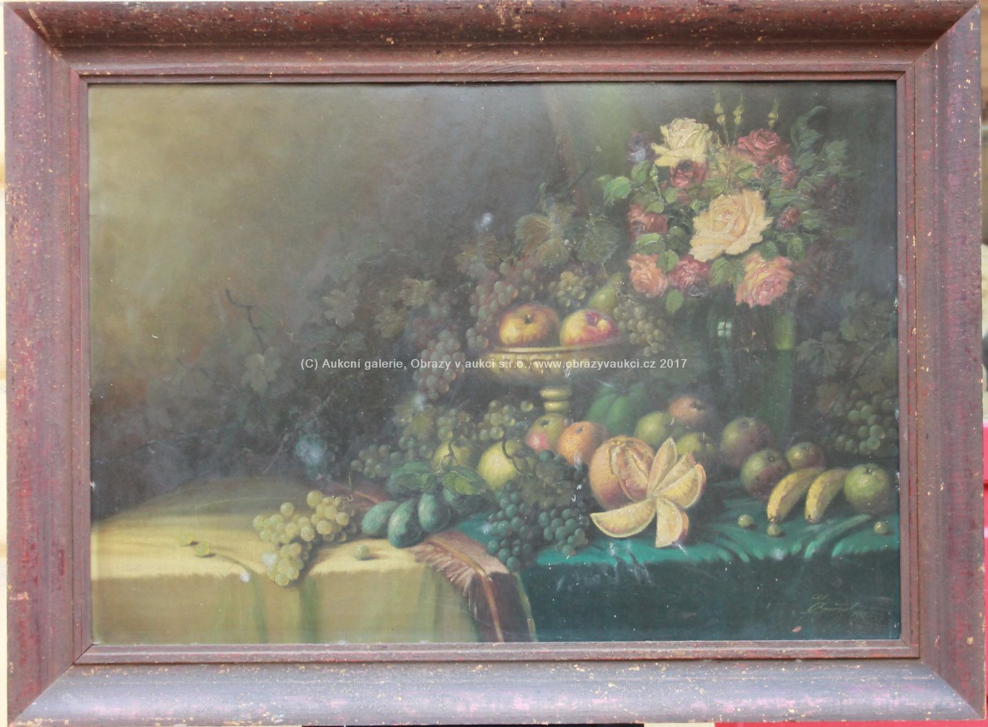 František Zavázal - Zátiší s květinami a ovocem