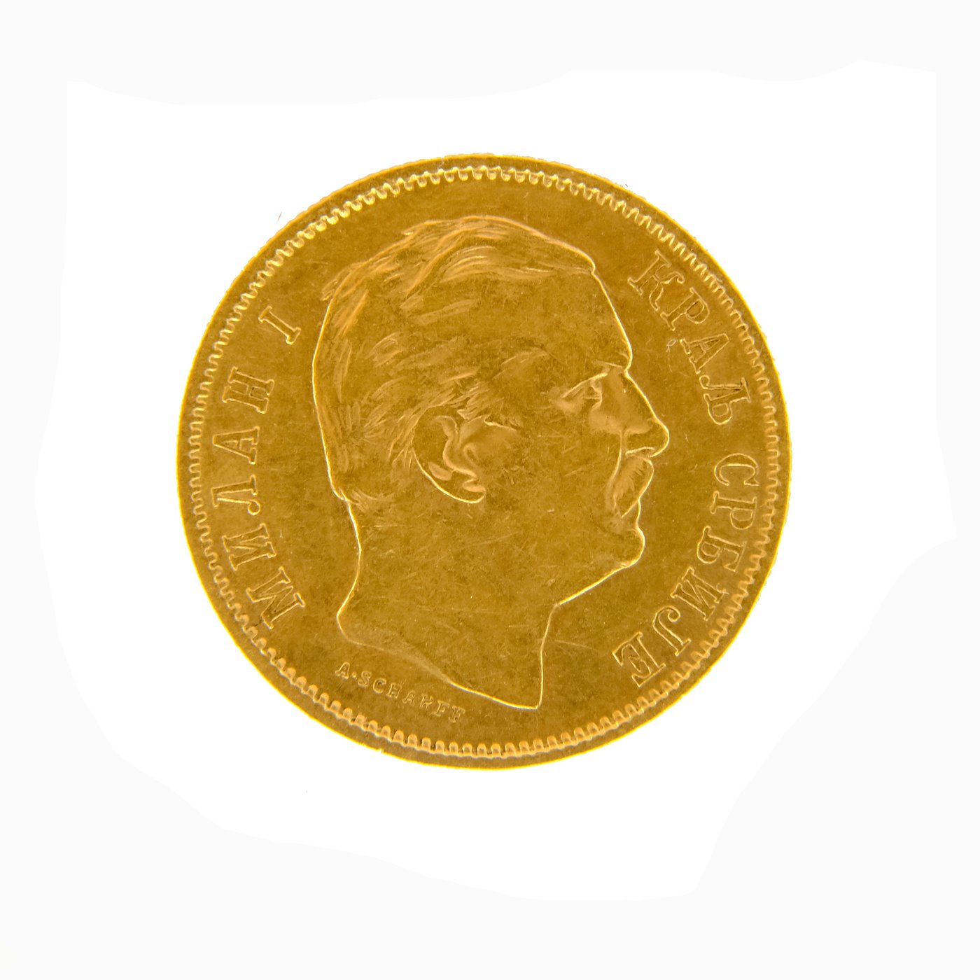 .. - SRBSKO zlatý 10 dinár MILAN I. 1882, zlato 900/1000, hrubá hmotnost 3,21 g