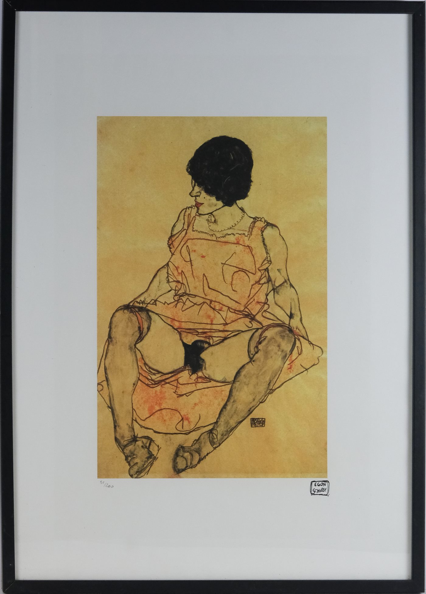 Egon Schiele - Sitting nude