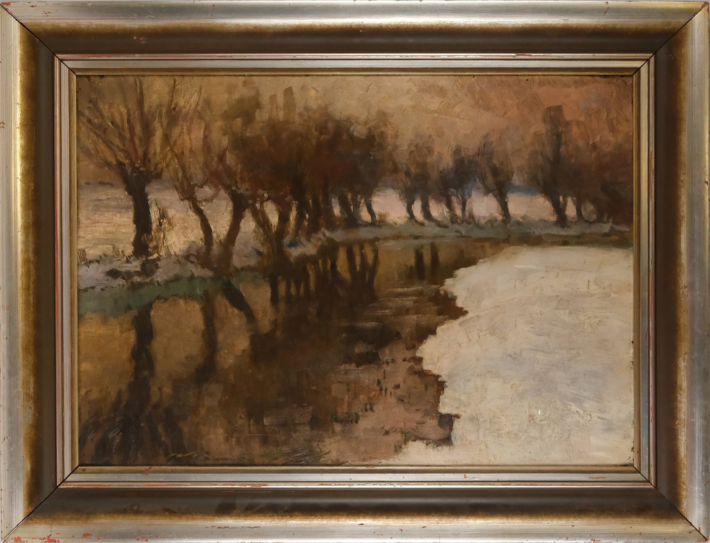Stanislav Hudeček - Stromy u zimní řeky
