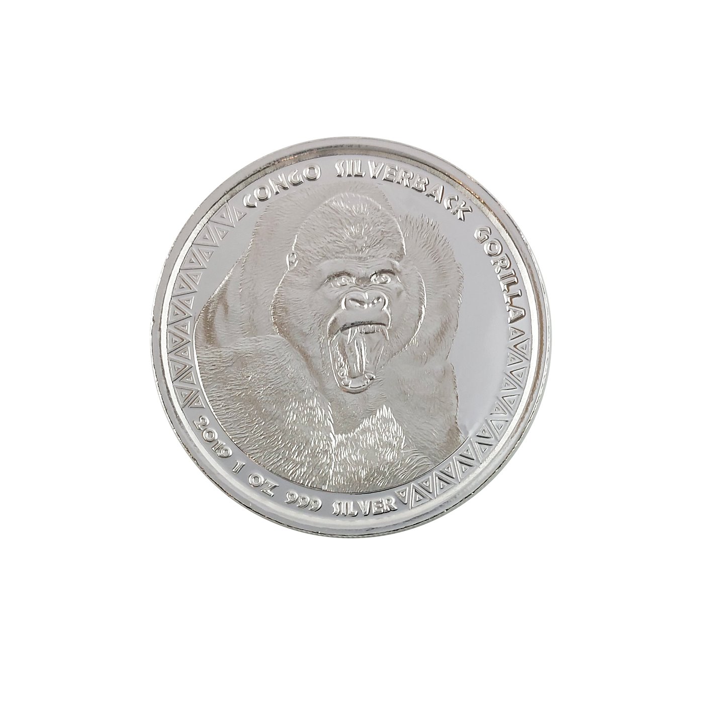 .. - Stříbro KONGO 1 unce 2019 GORILA Proof, stříbro 999/1000, hrubá hmotnost 31,1 g