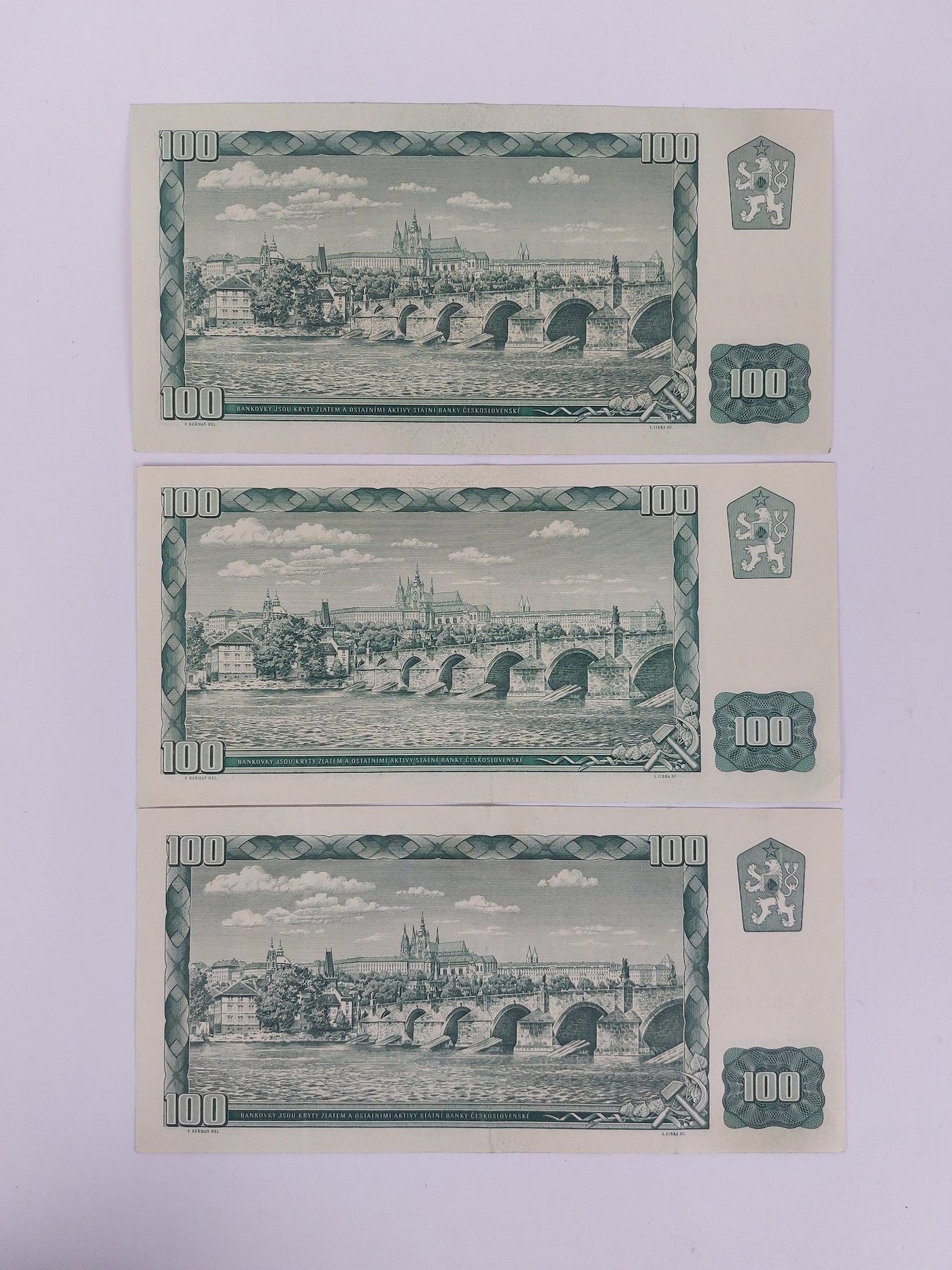 Čechy 2. pol. 20. stol. - 3x 100 Kčs 1961 série:P28,R69, T88