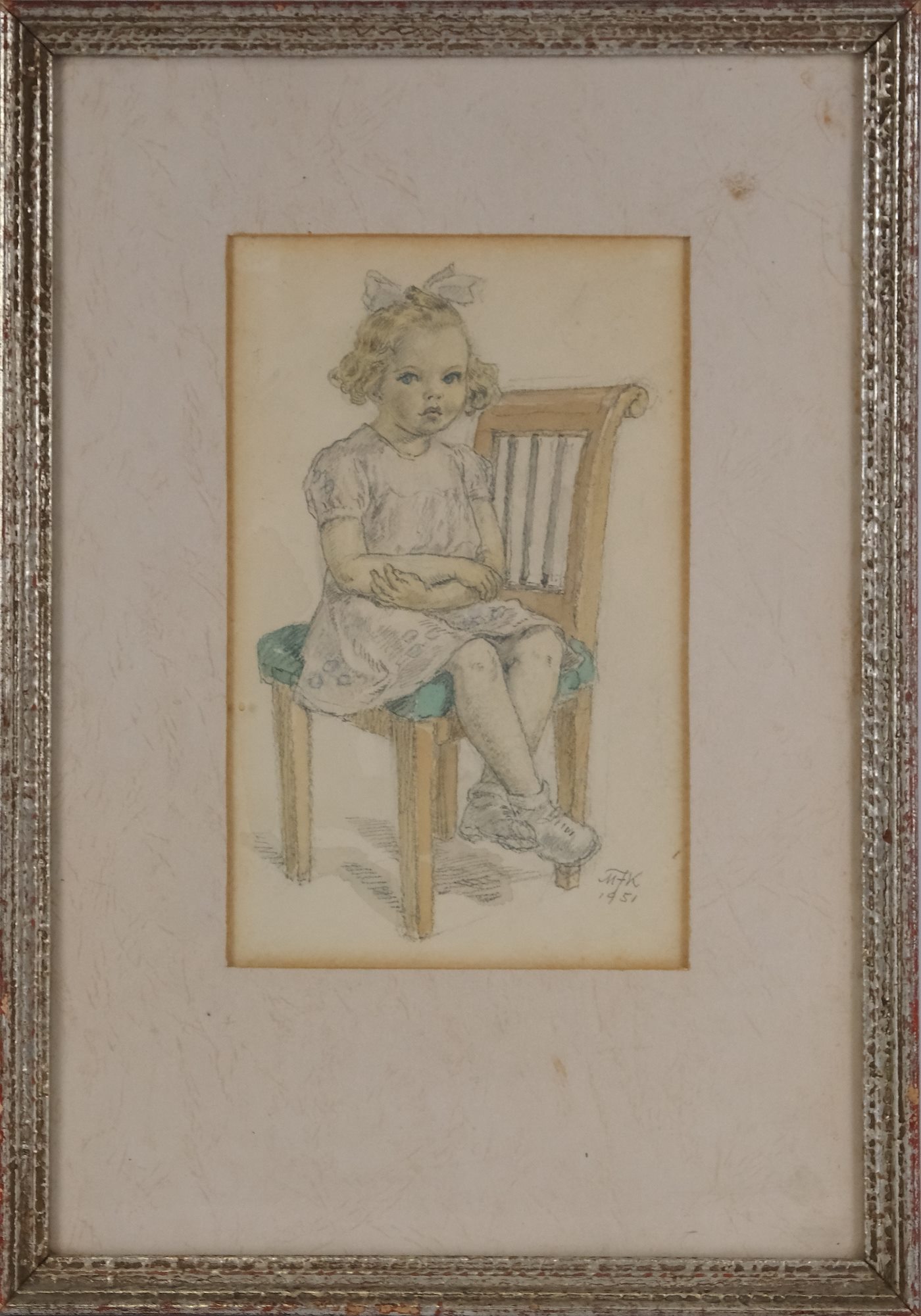 Marie Fischerová - Kvěchová - Děvčátko na židli