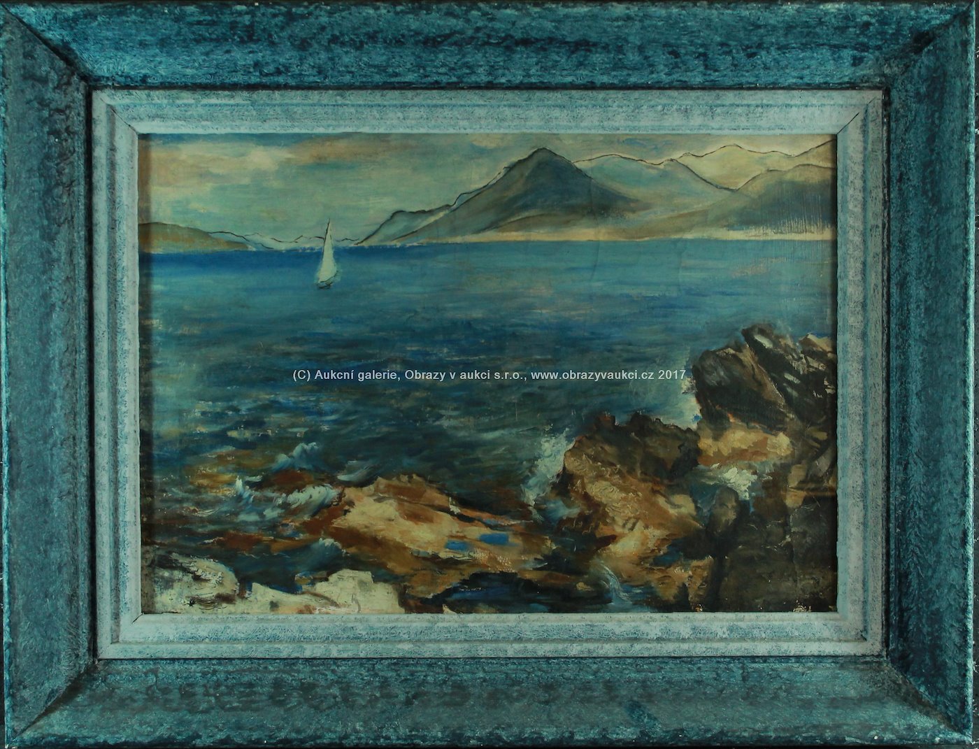 Ferdinand Vlk - Plachetnice na moři - oboustranný obraz