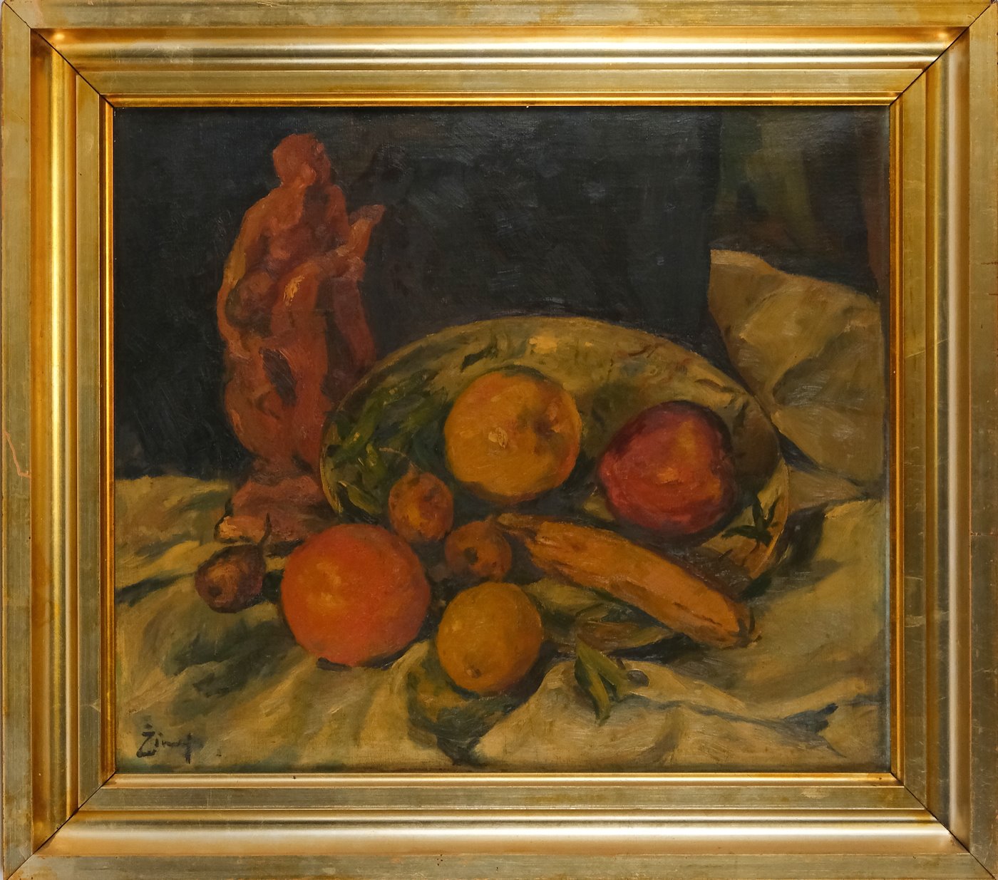 Vincenc Živný - Zátiší s ovocem a soškou