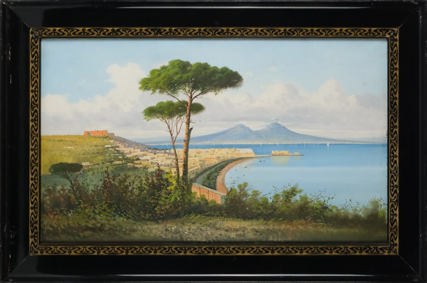 Enrico de Luise - Pohled na Neapol a Vesuv