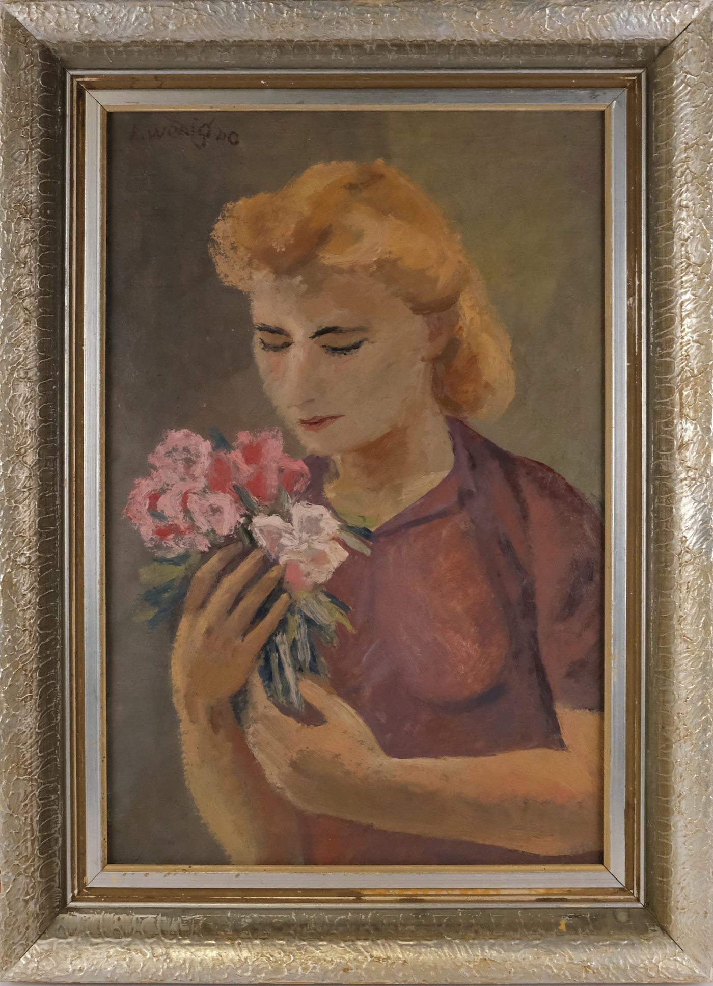 Adolf Wenig - Dívka s květinami