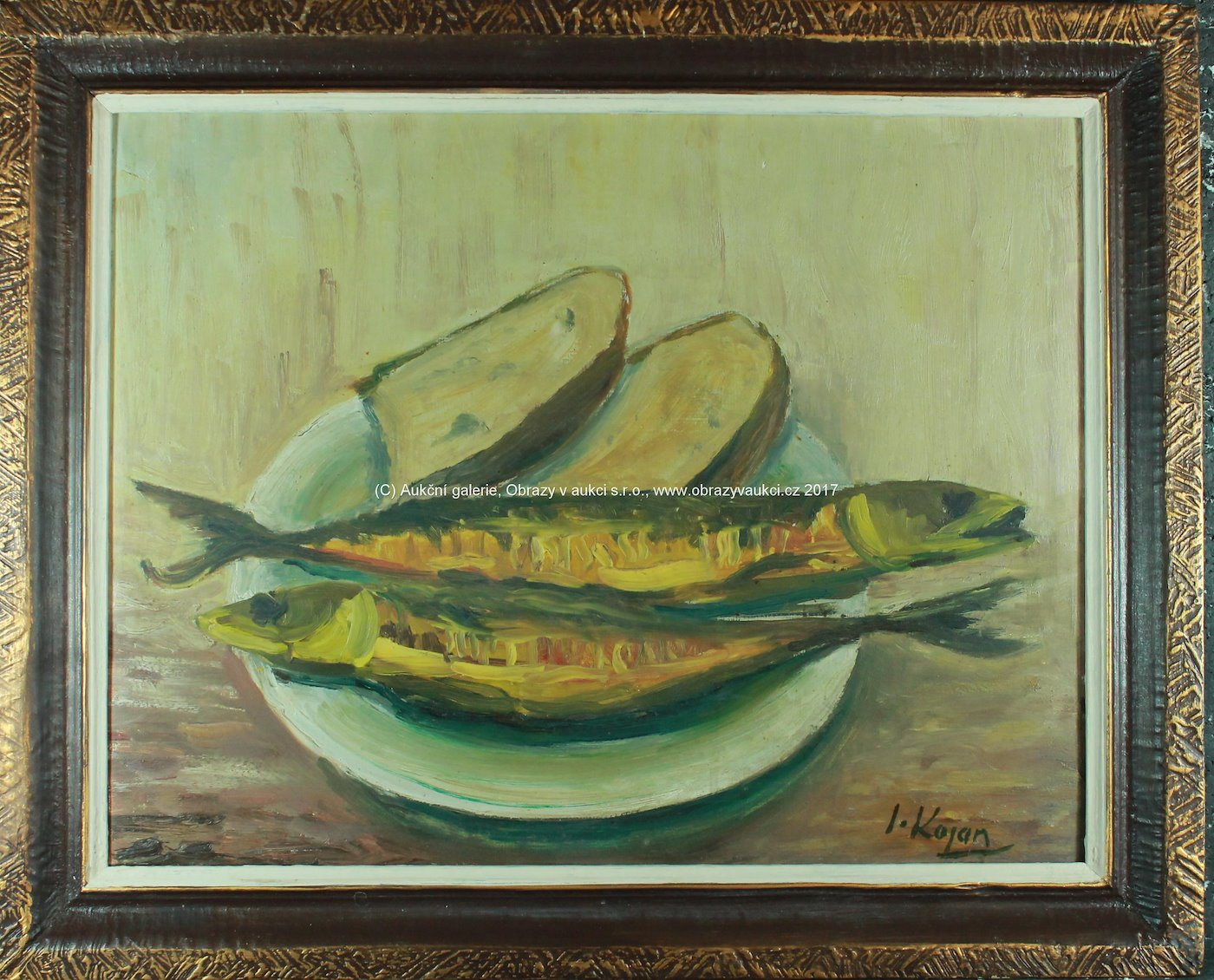 Jan Kojan - Zátiší s rybami