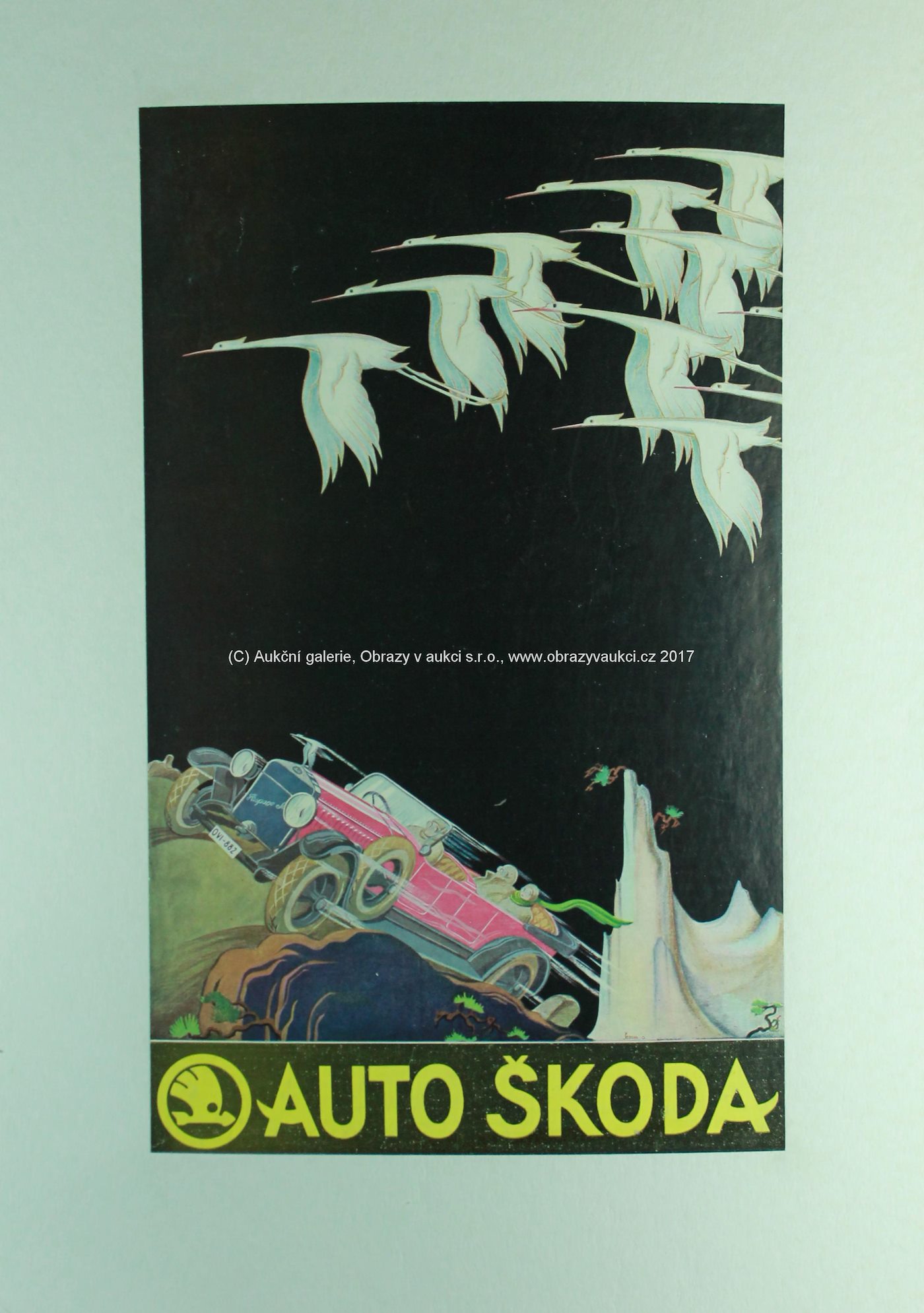. -  3 Plakáty - Auto Škoda, Morris Minor