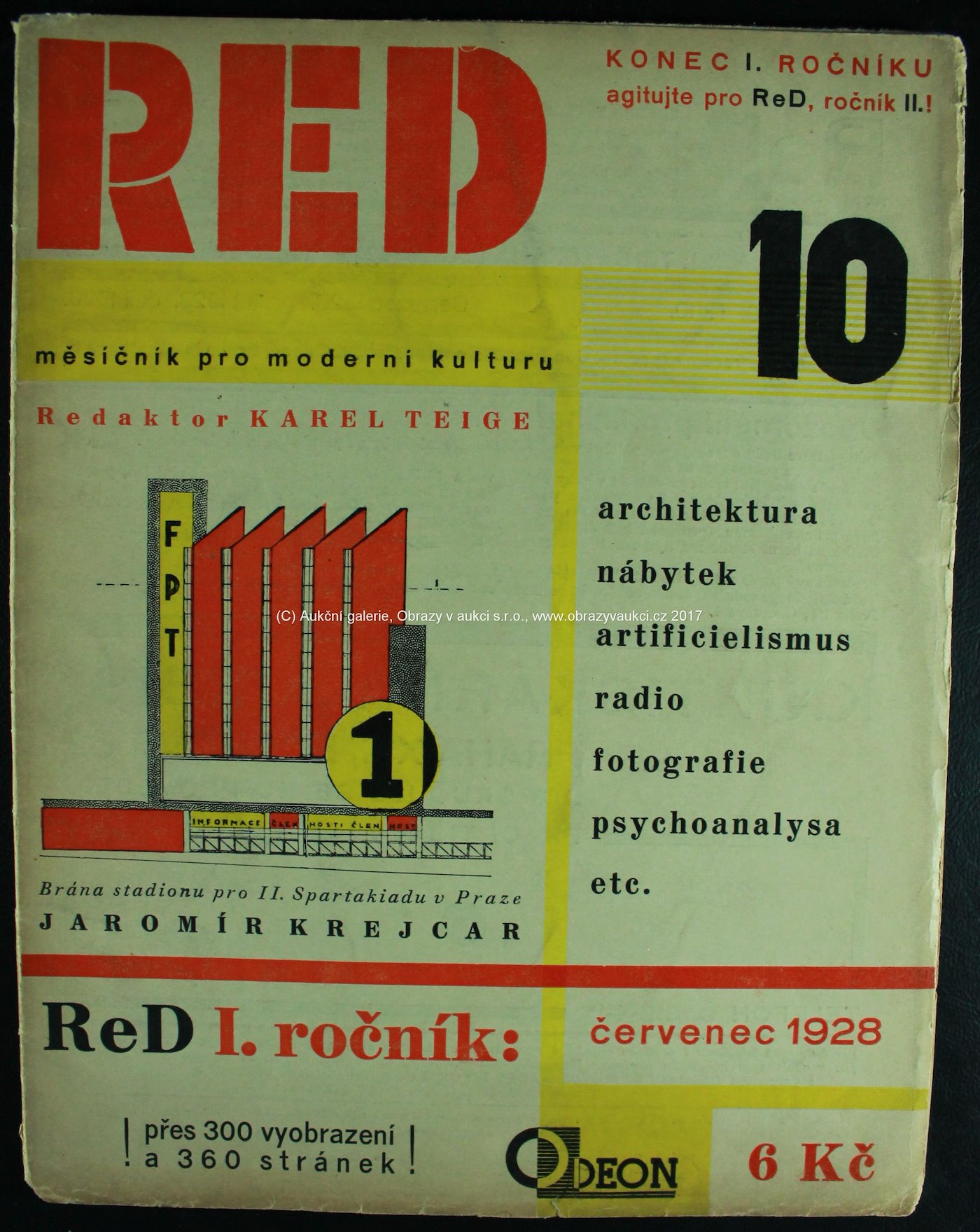 Štyrský, Tyen, Honzl, Biebl, Závada, Apollinaire, Chaplin, Mrkvička, Fučík, Šíma, Teige, Man Ray, Muzika aj. - ReD měsíčník pro moderní kulturu 7/1928