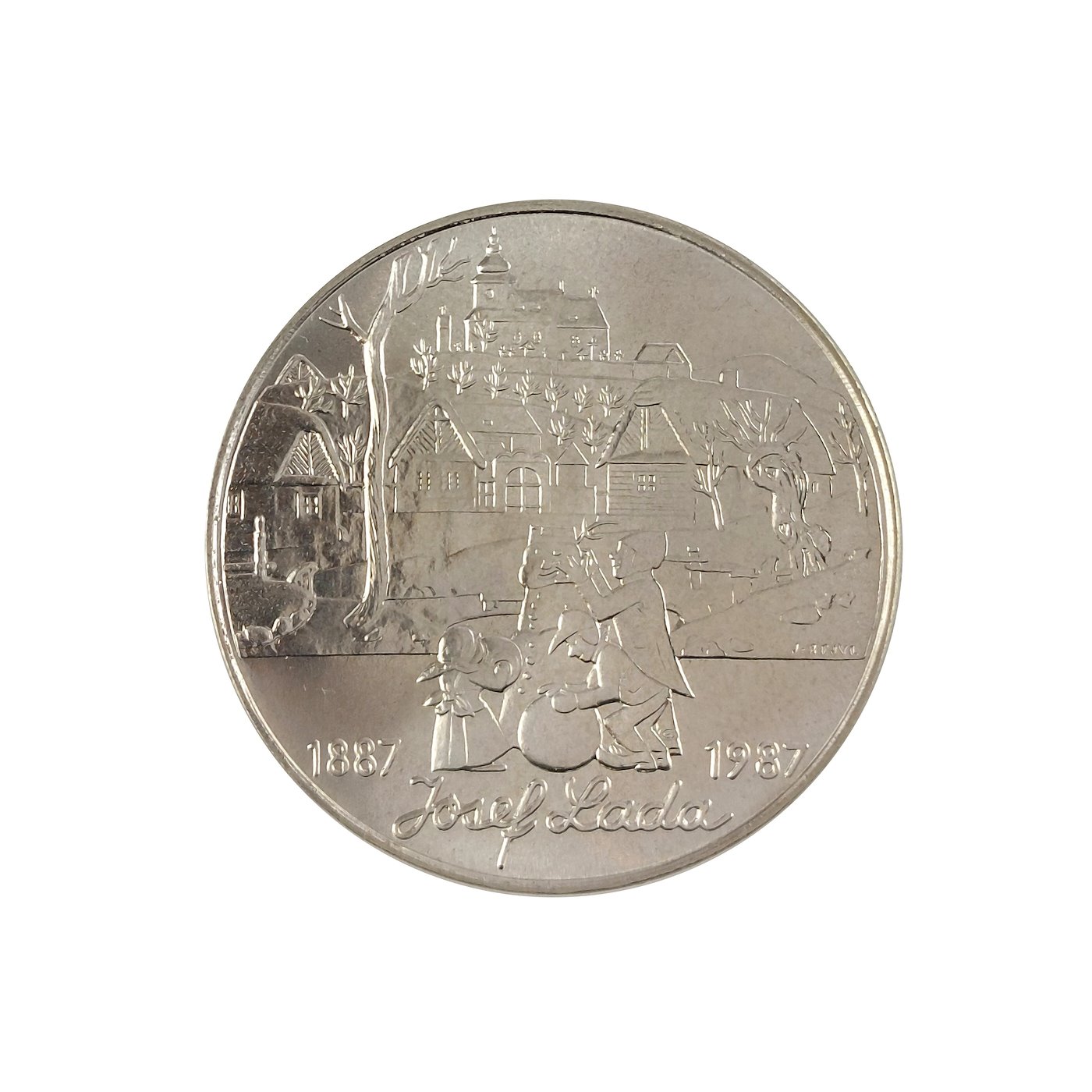 Mince - Stříbro 500 Kčs Sté výročí narození Josefa Lady 1987