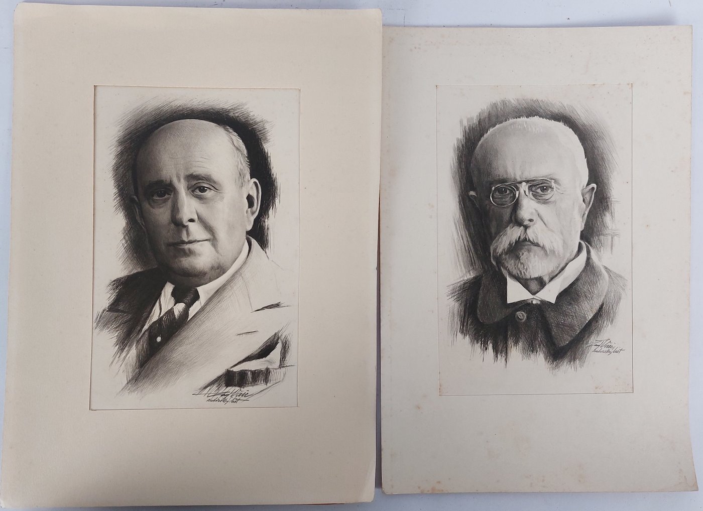 Josef Vaic - Konvolut 2 grafik T. G. Masaryk a Jan Masaryk