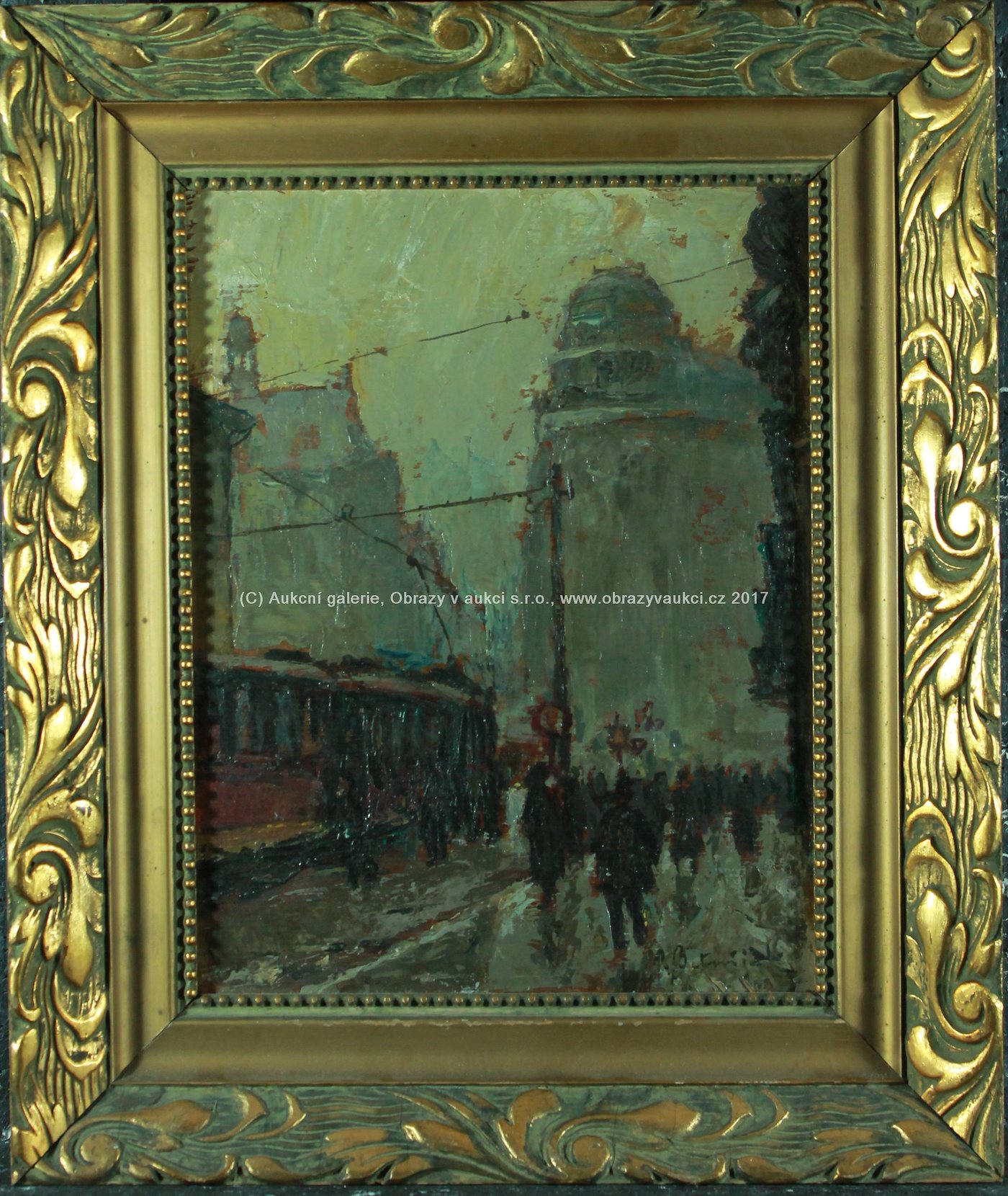 Pavel Betušjak - Pražská ulice s tramvají
