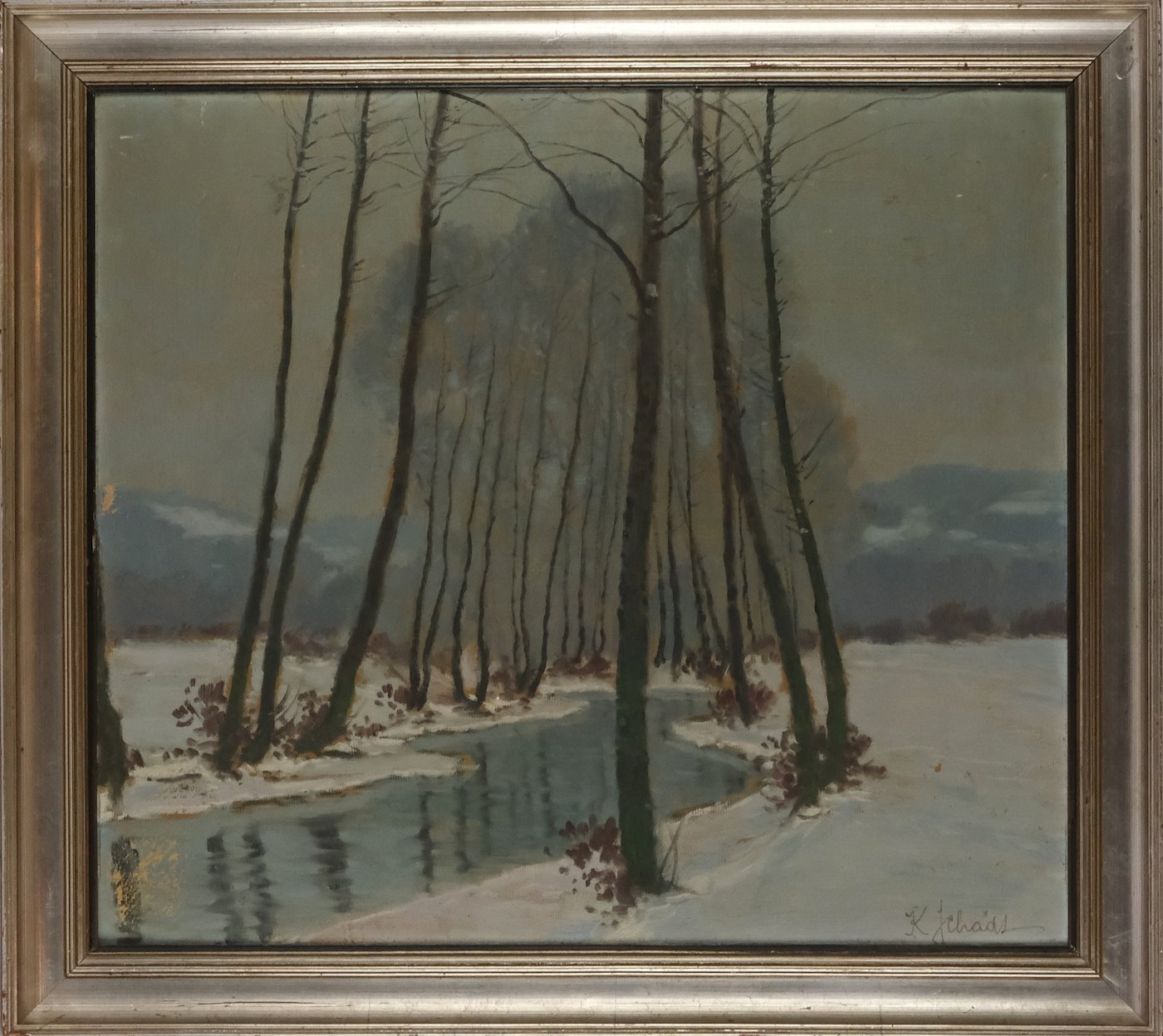 Karel Schadt - Potok v zimní krajině