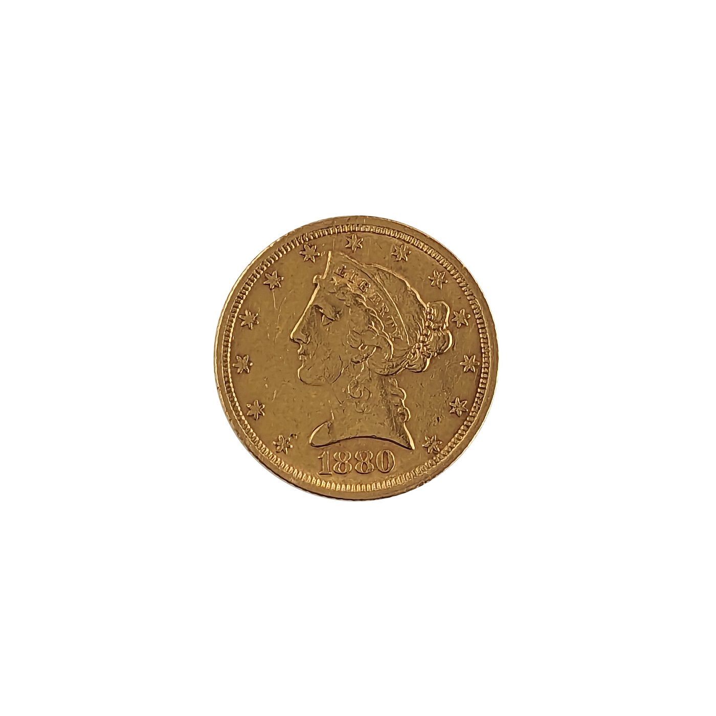 .. - USA Zlatá mince Hlava s korunkou 5 dollar 1880