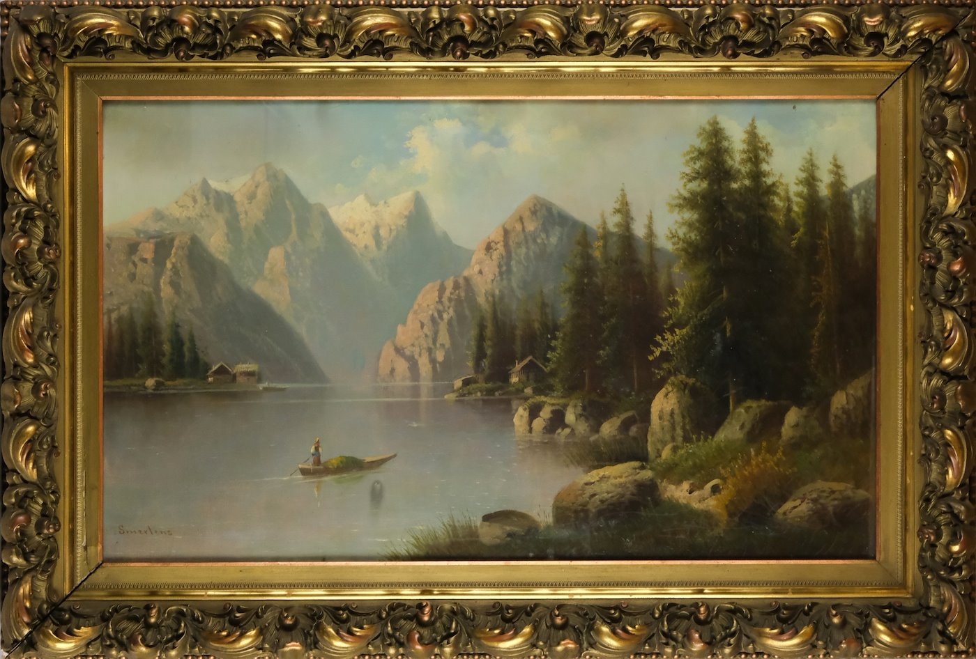 kvalitní evropský malíř přelomu 19. a 20. století - Romantická alpská krajina II