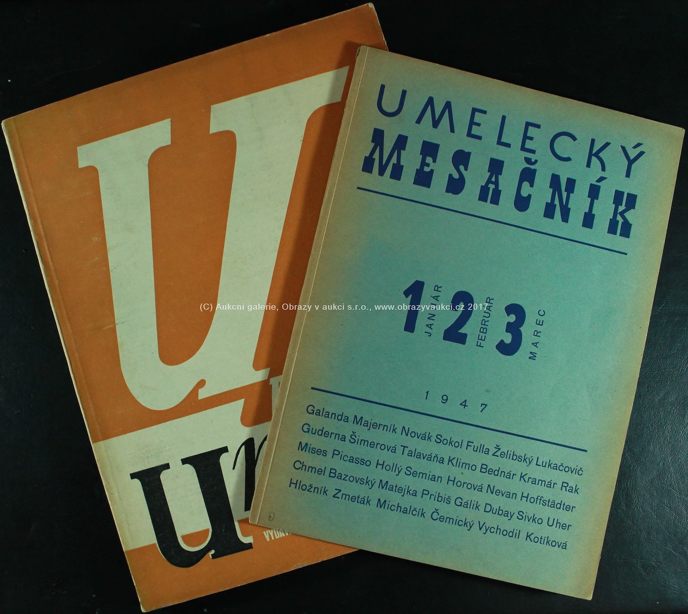 . - Umelecký mesačník 1,2,3/1947 a UBS Umenie