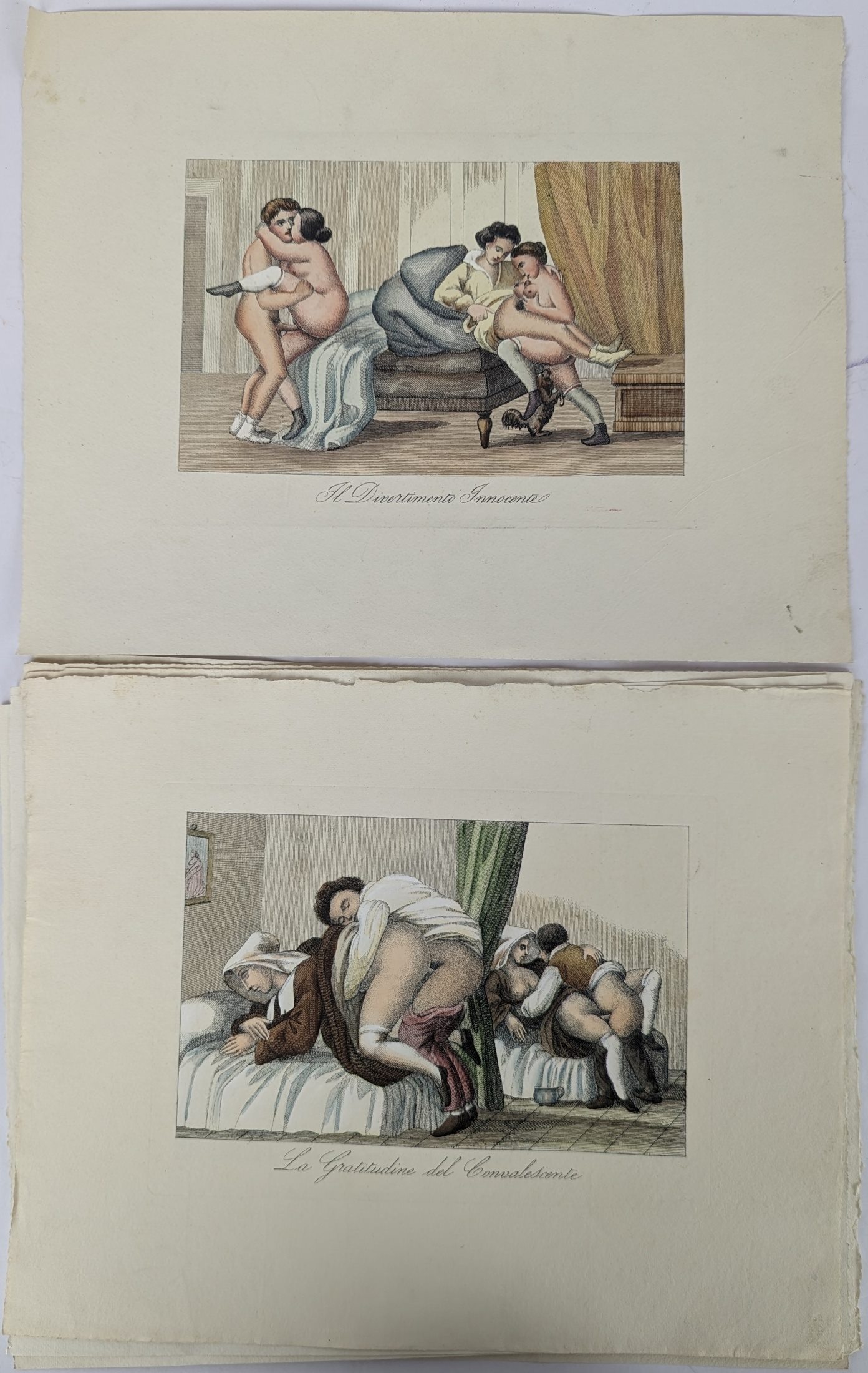 Evropa 19. století - Konvolut 8 erotických výjevů