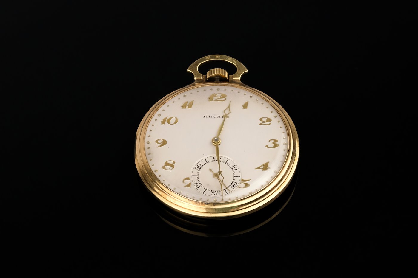 Movado - Kapesní hodinky zlato 585/1000, značeno platnou puncovní značkou "lyra", hrubá hmotnost 65,43 g
