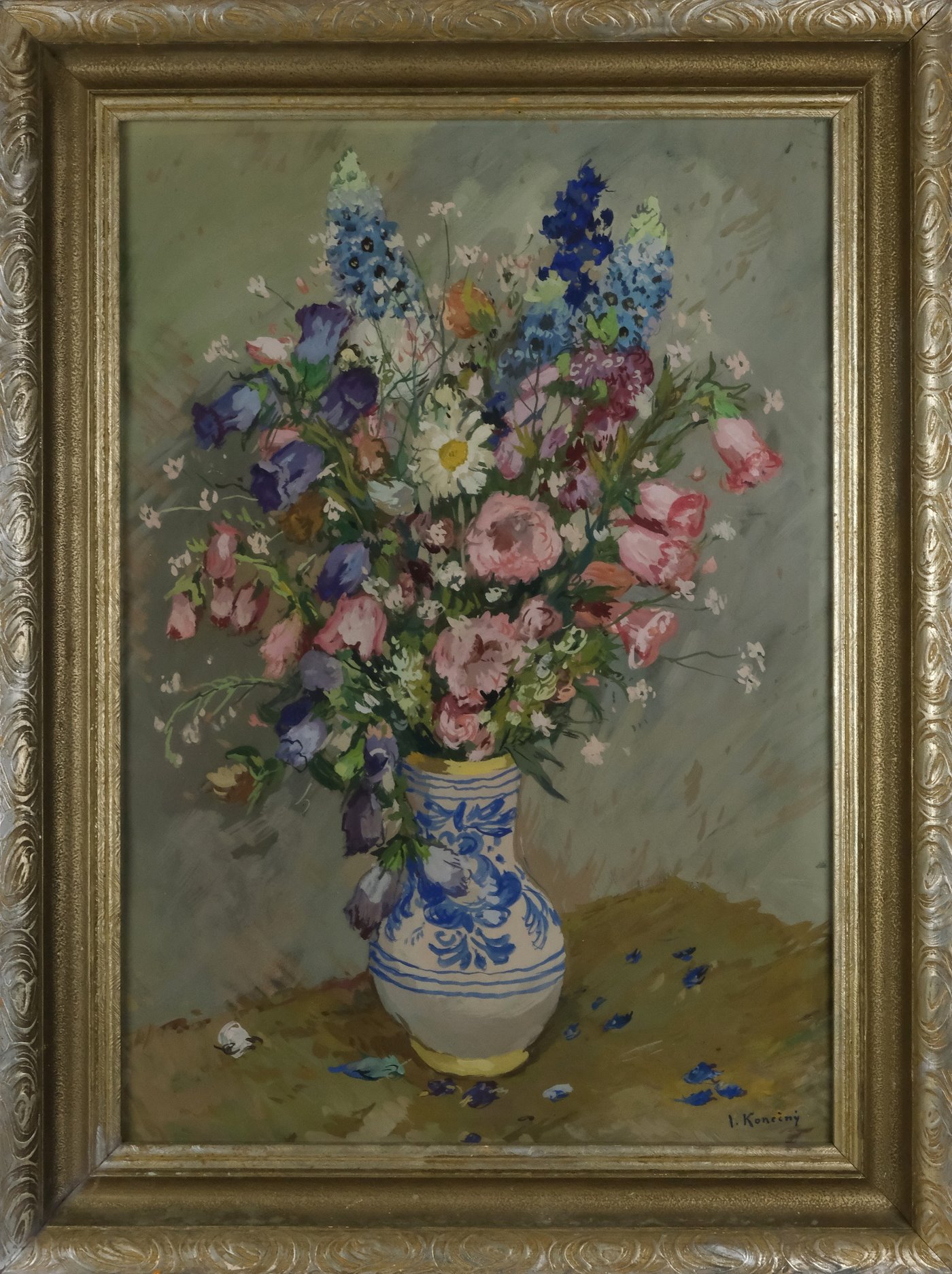 Josef Konečný - Luční kytice v malovaném džbánku