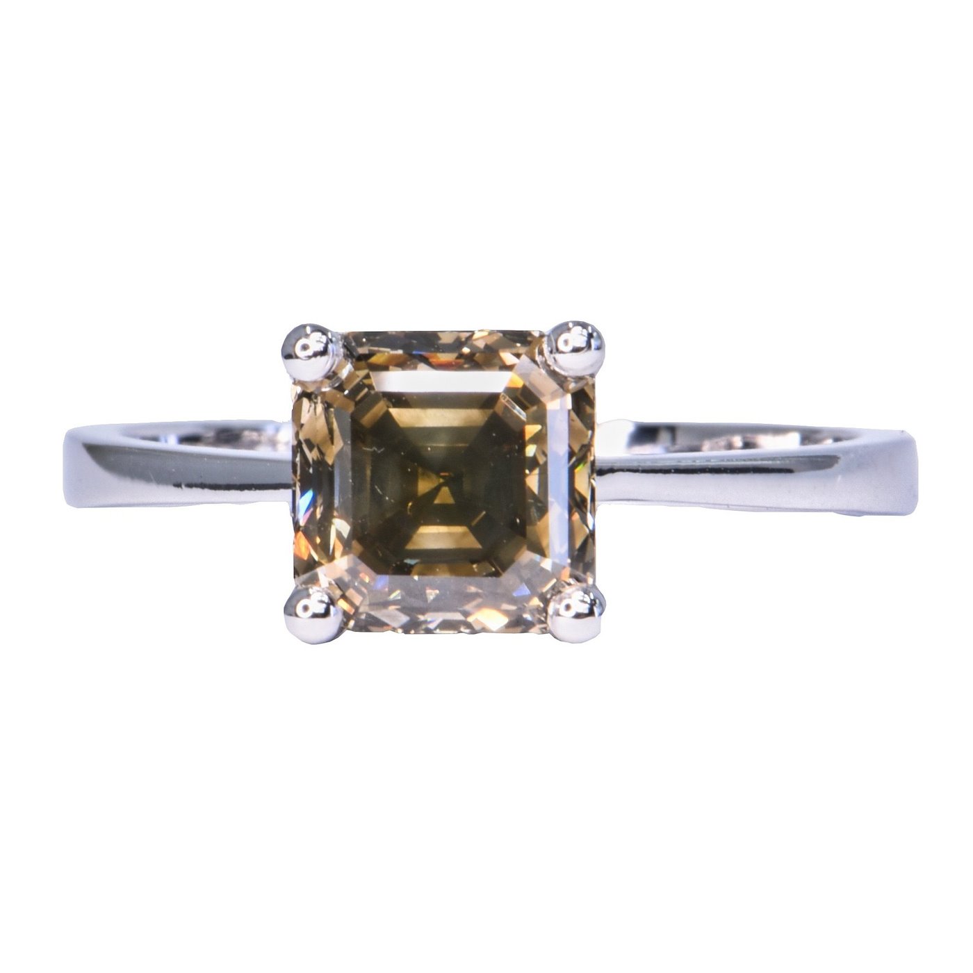 .. - Luxusní prsten s 2,24 ct Natural Fancy Dark Gray diamantem, zlato 585/1000, značeno platnou puncovní značkou "labuť", hrubá hmotnost 3,26 g