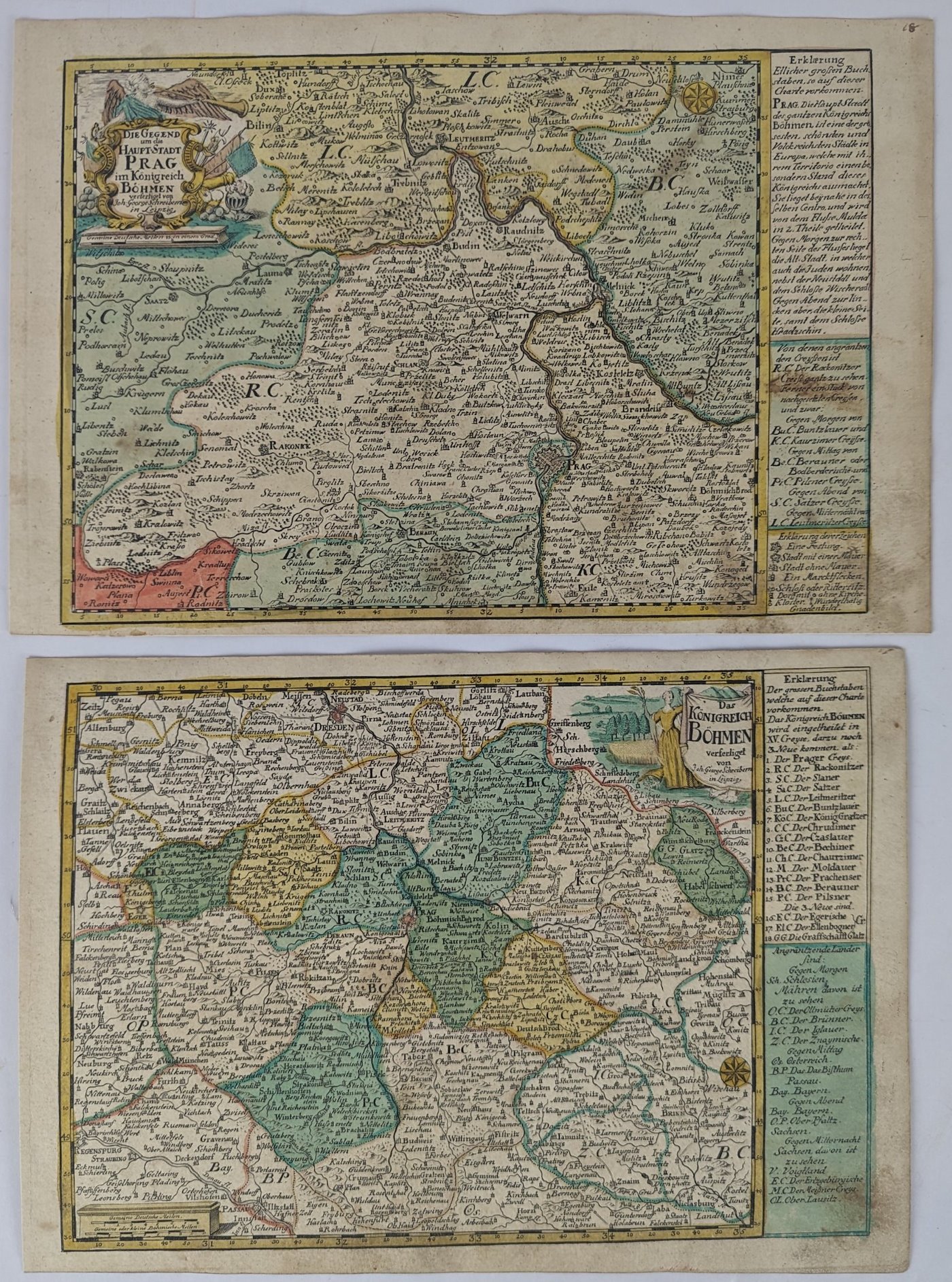 Johann Georg Schreiber - Konvolut 2 map
