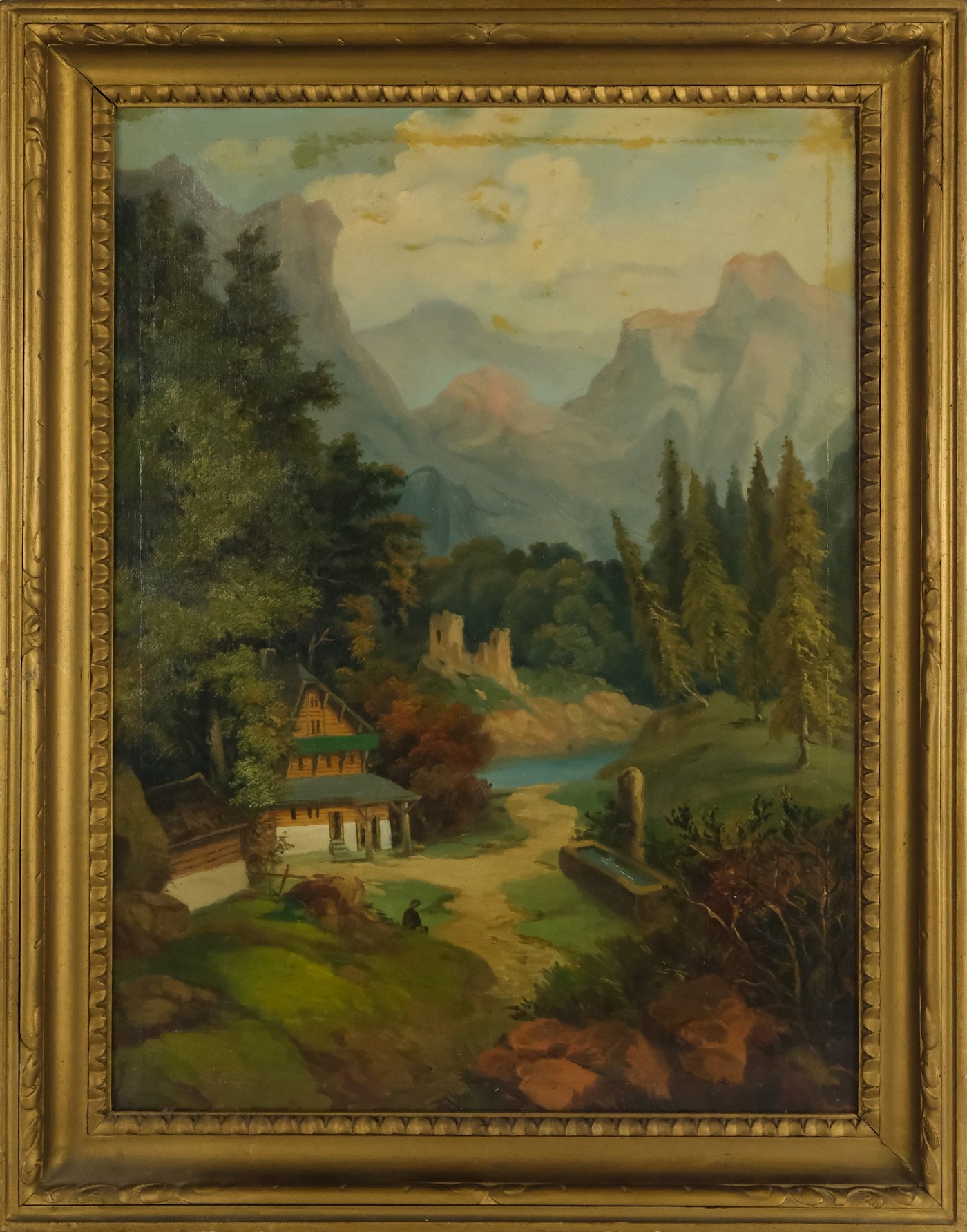 střední Evropa konec 19. století - U jezera v Alpách