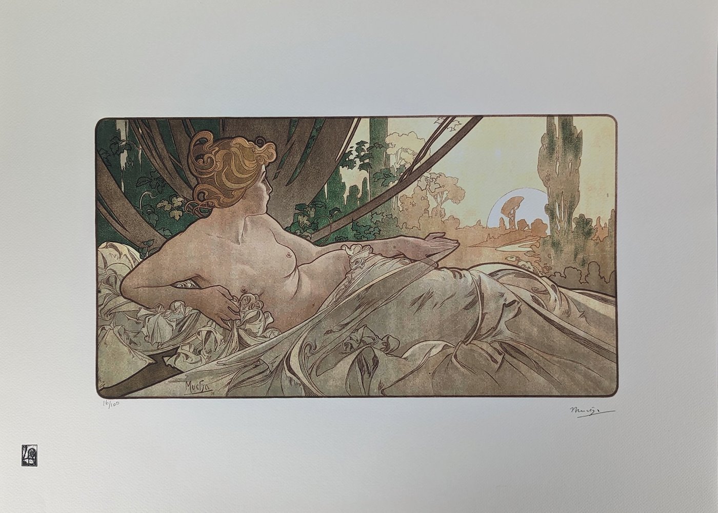 Alfons Mucha - Akt při západu slunce